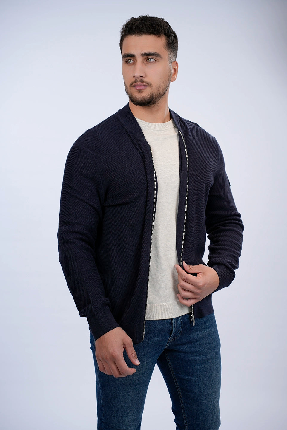 Tom Tailor Navy Knit Wear Jacket