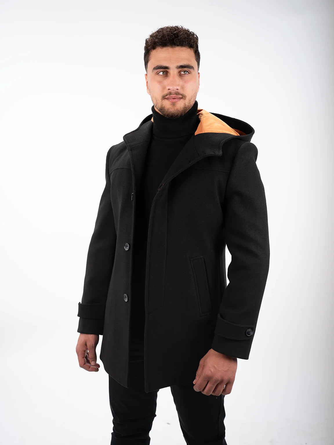 Black Hooded Coat