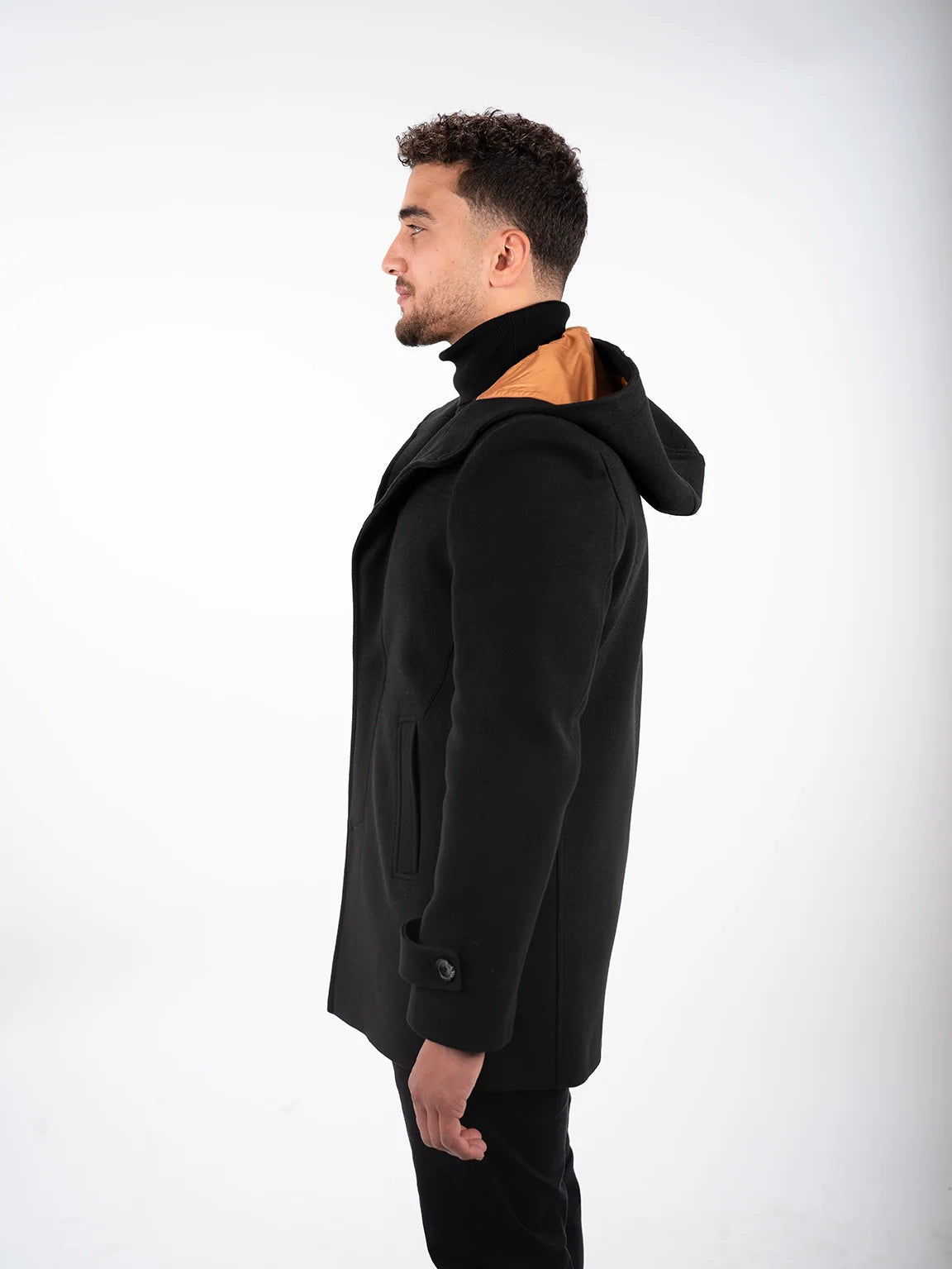 Black Hooded Coat