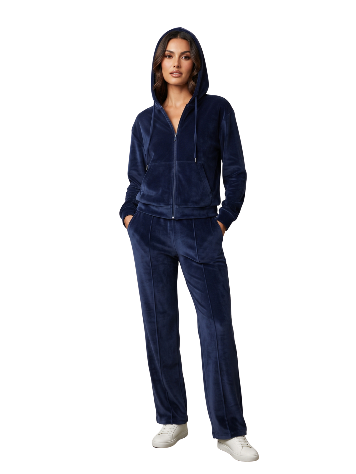 Navy Zip-Up Hoodie And Sweatpants Set