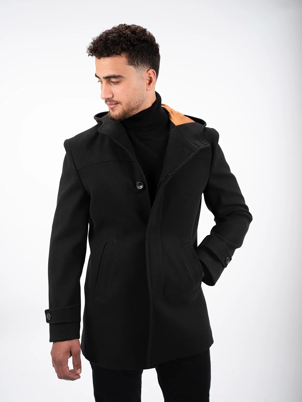 Black Hooded Coat