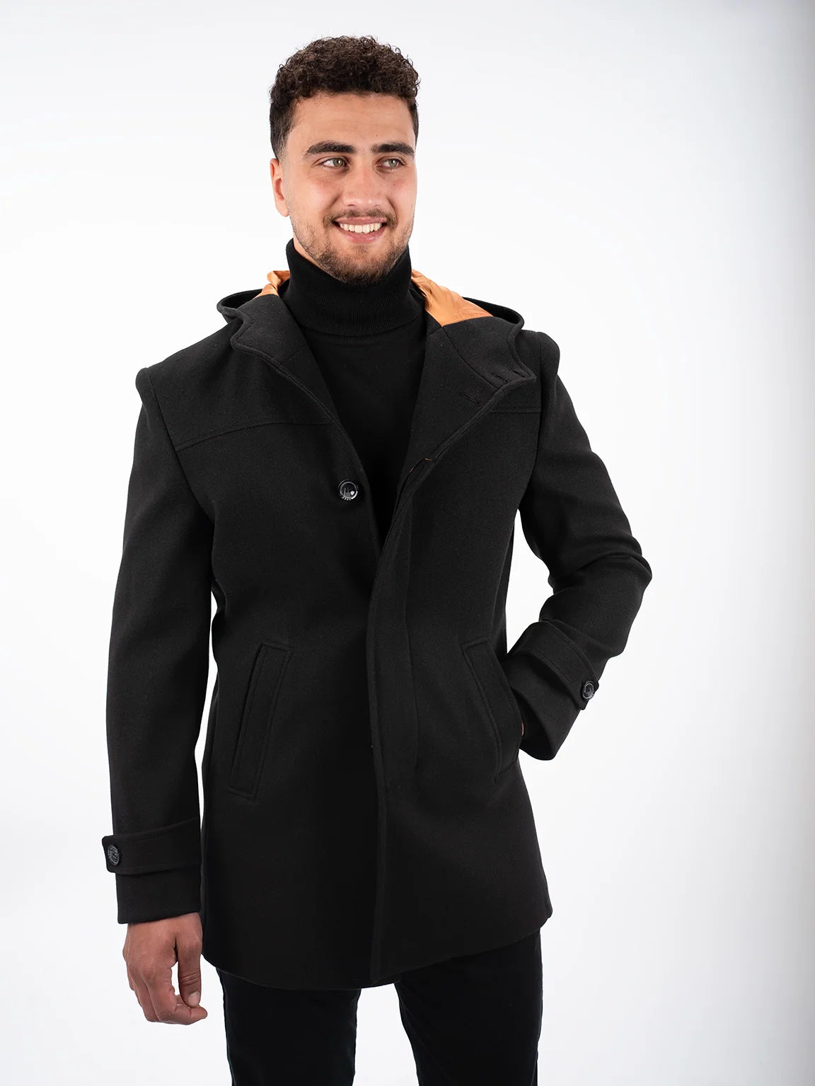 Black Hooded Coat