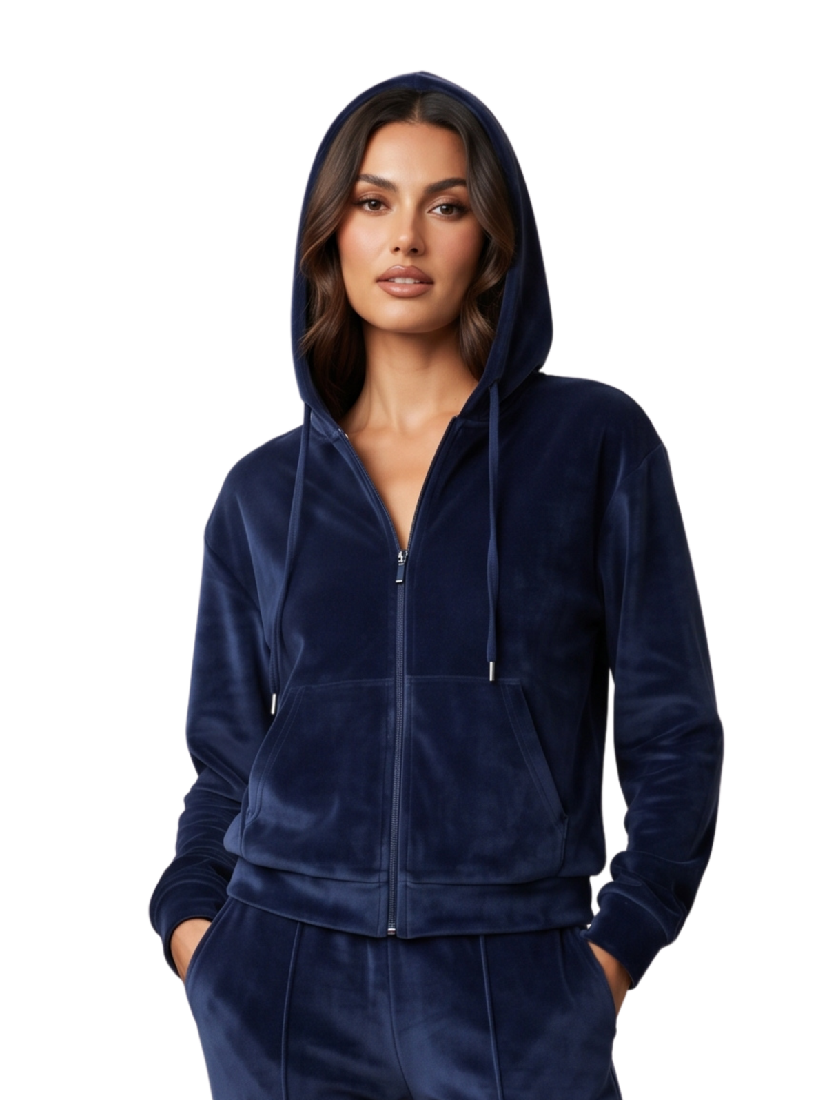 Navy Zip-Up Hoodie And Sweatpants Set