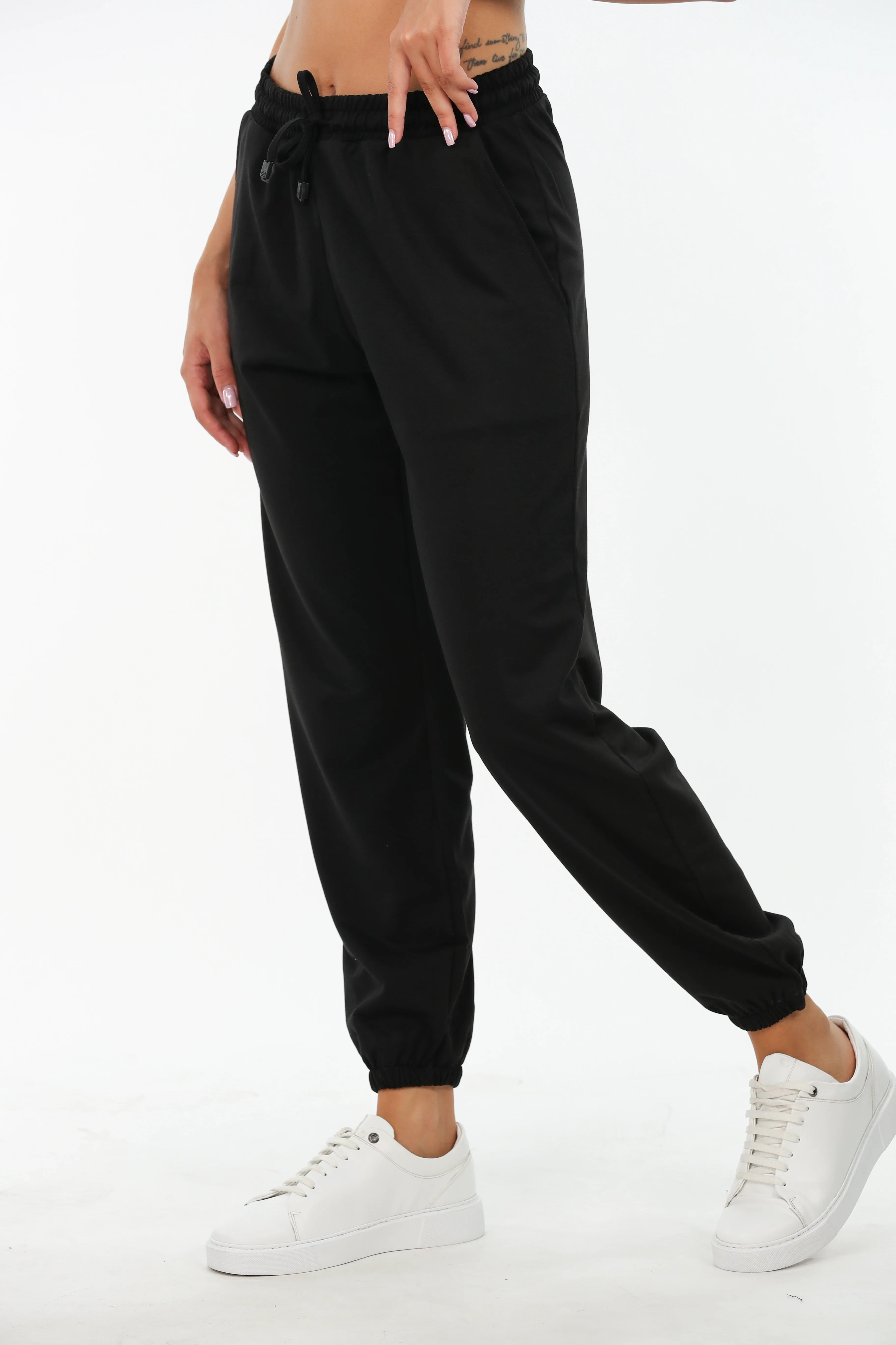 Black Tight Leg Sweatpants