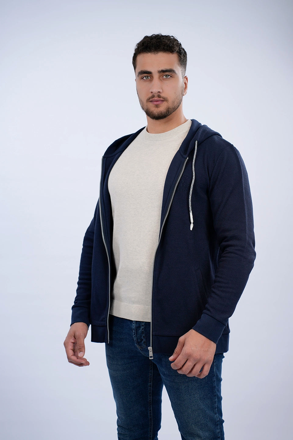 Tom Tailor Structured Navy Jacket With Hood