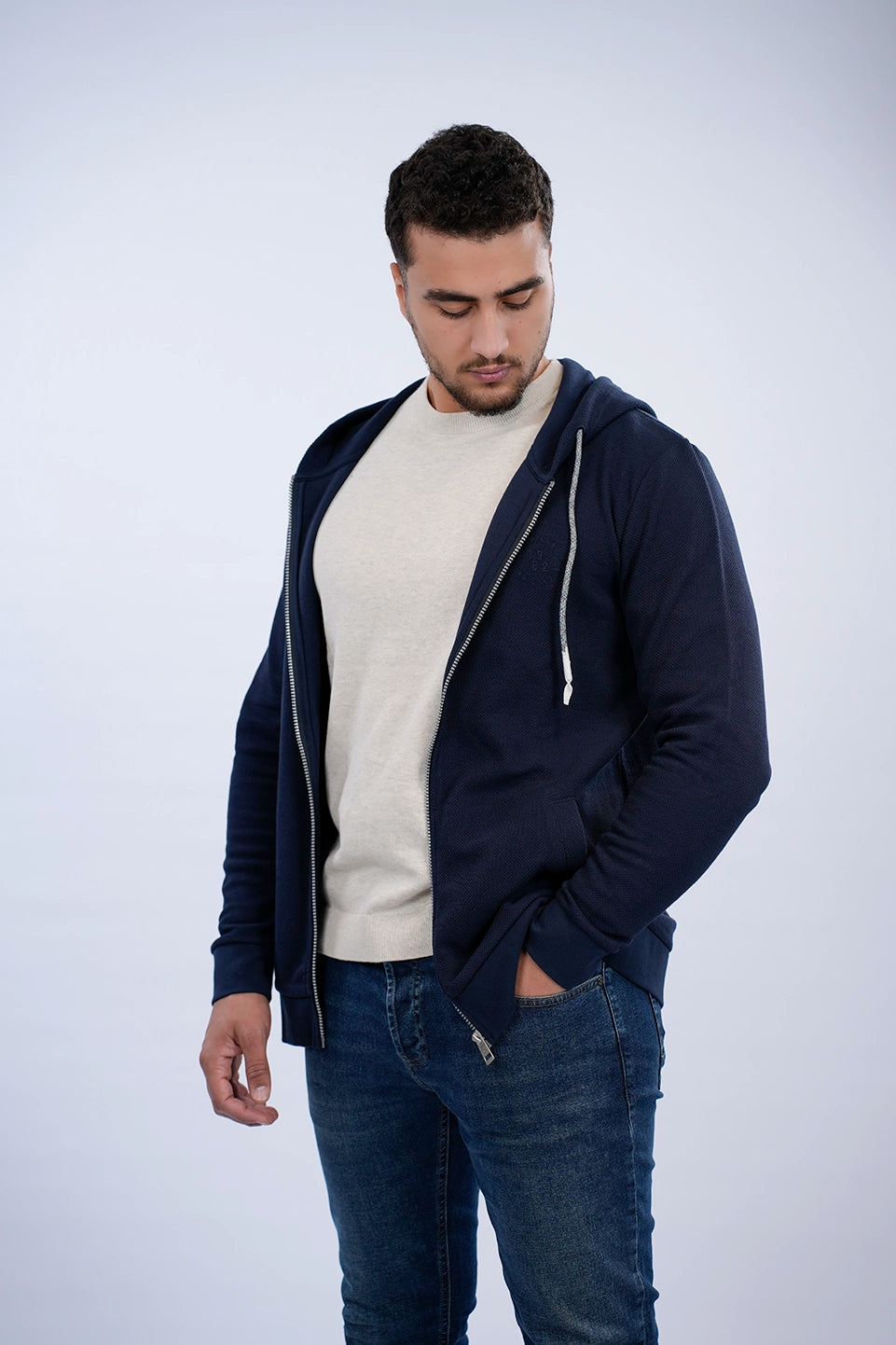 Tom Tailor Structured Navy Jacket With Hood