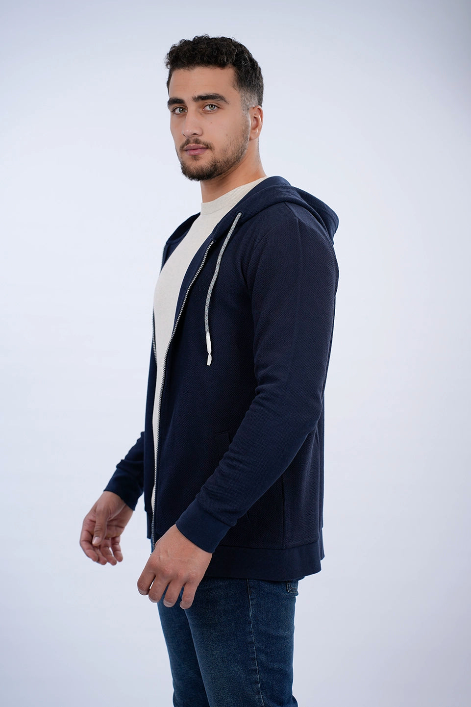 Tom Tailor Structured Navy Jacket With Hood