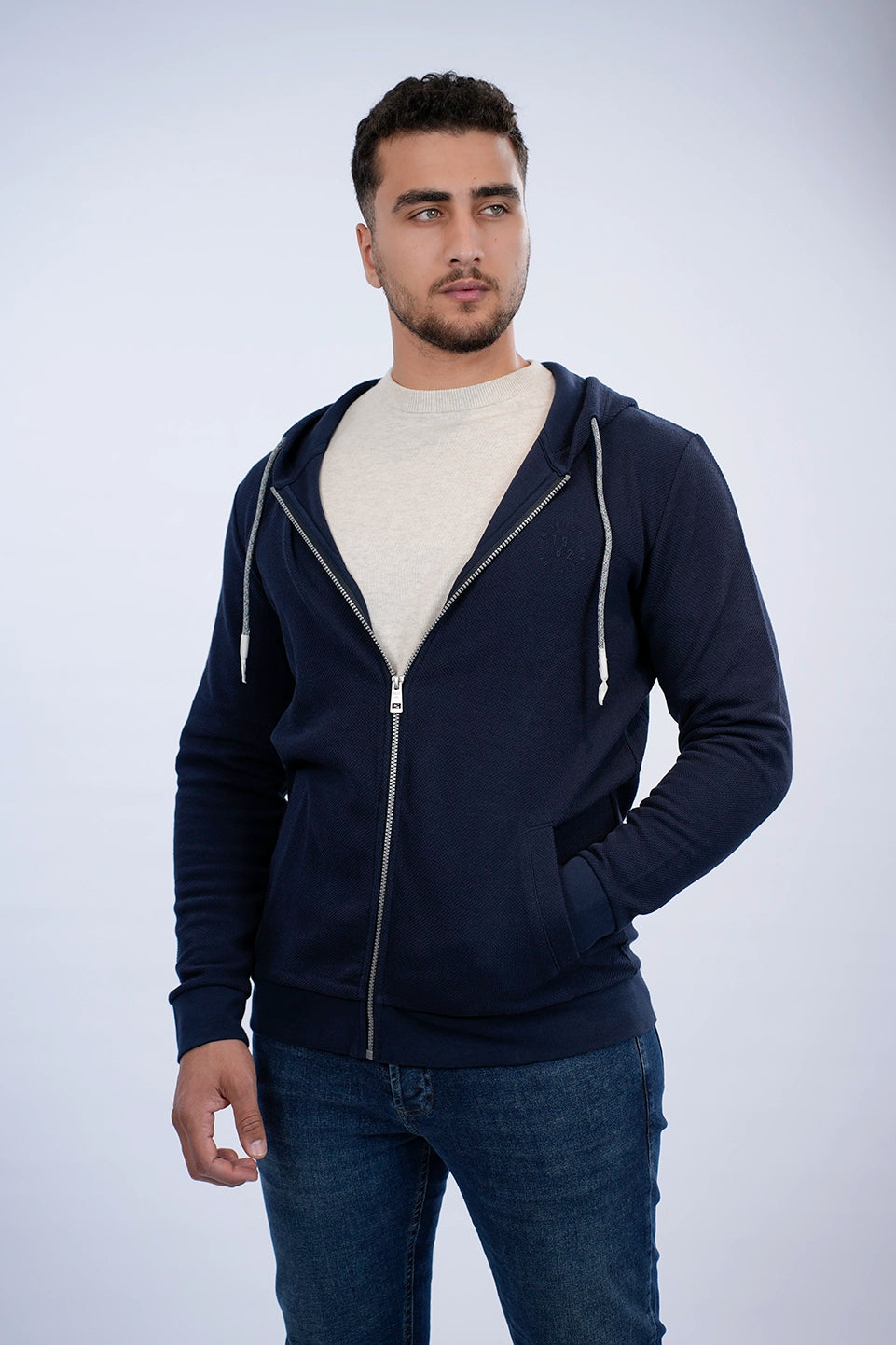 Tom Tailor Structured Navy Jacket With Hood