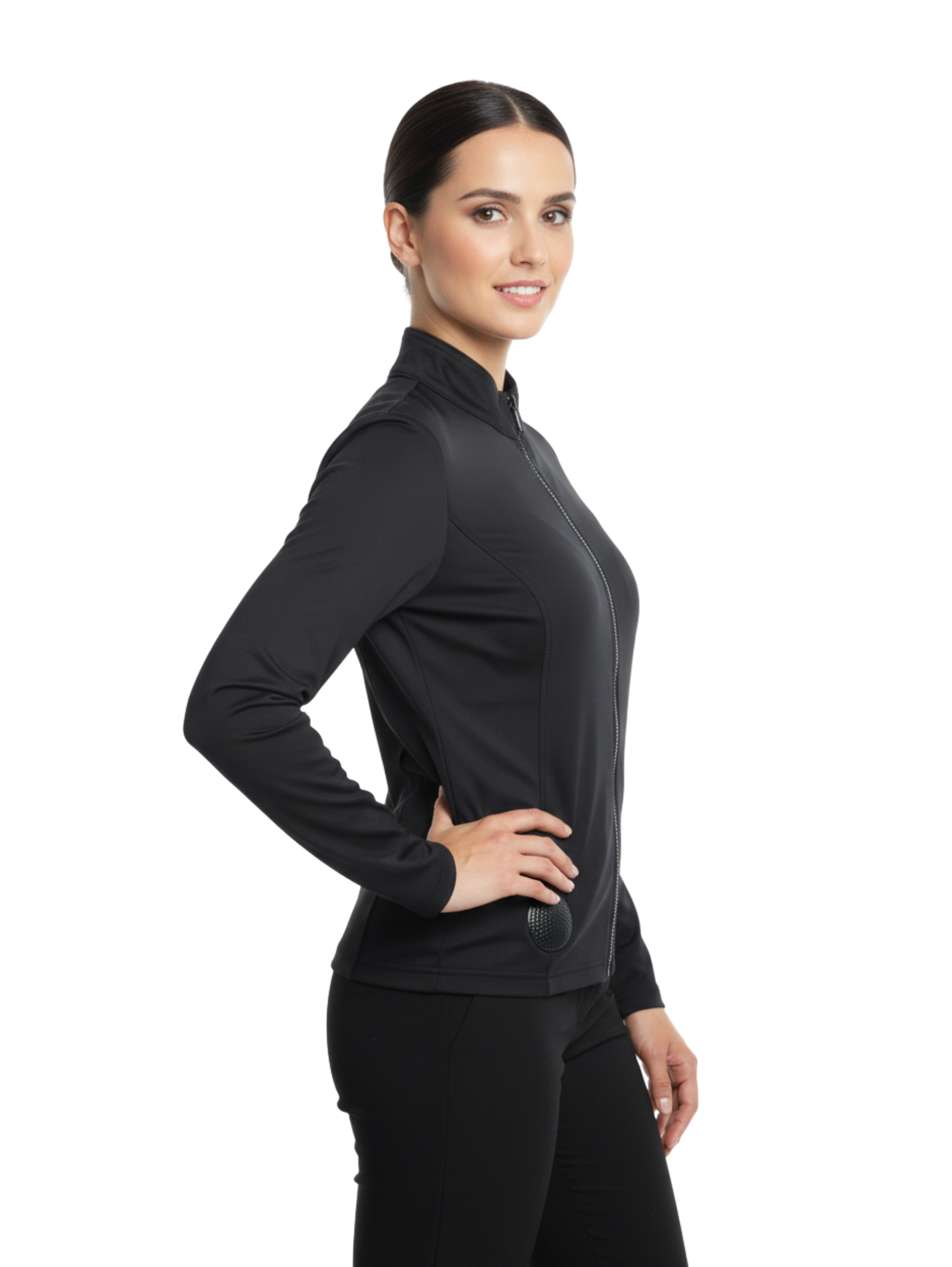 Slim Black Zippered Sport Jacket