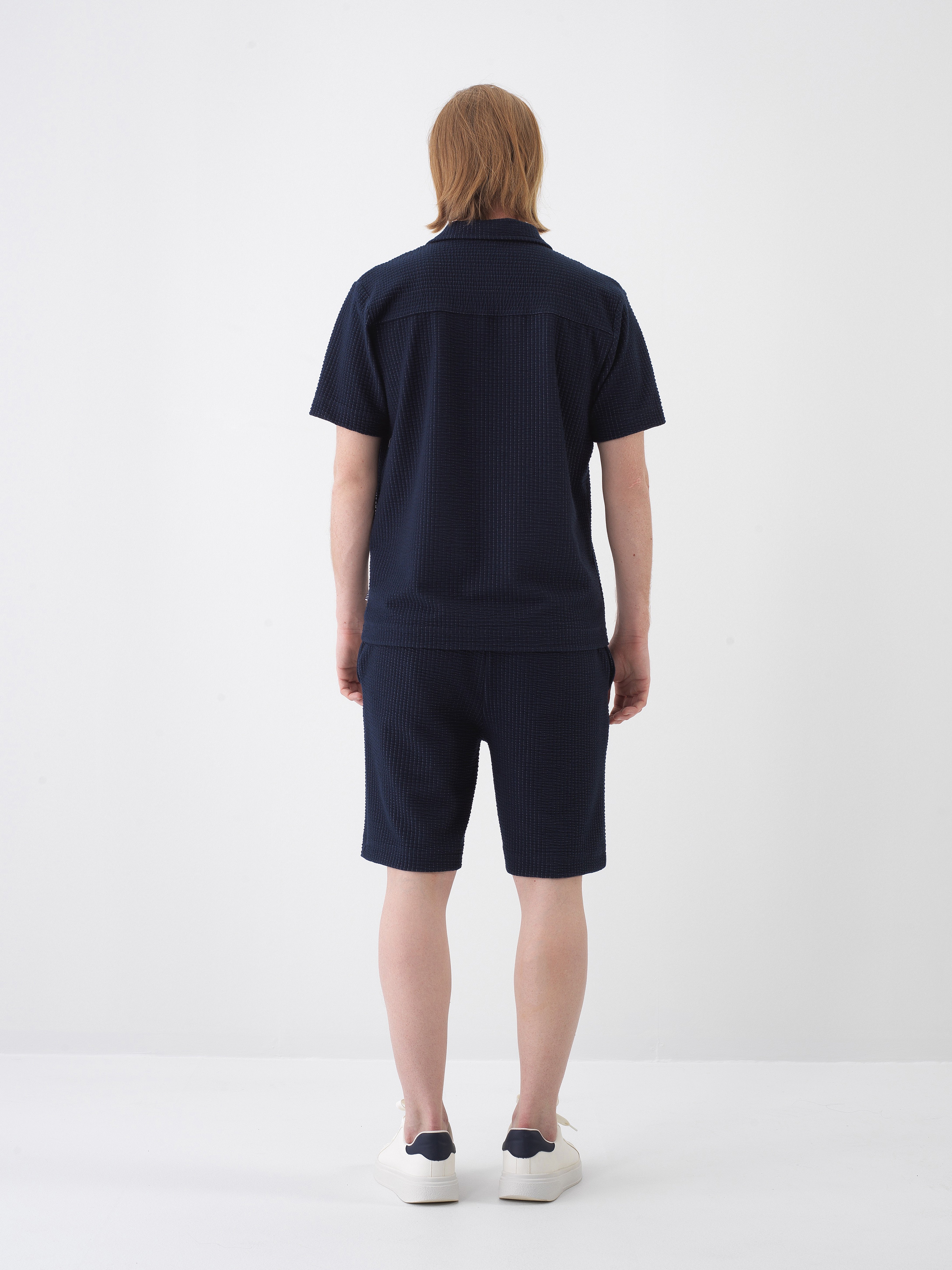 Xint Navy Embroidery Short