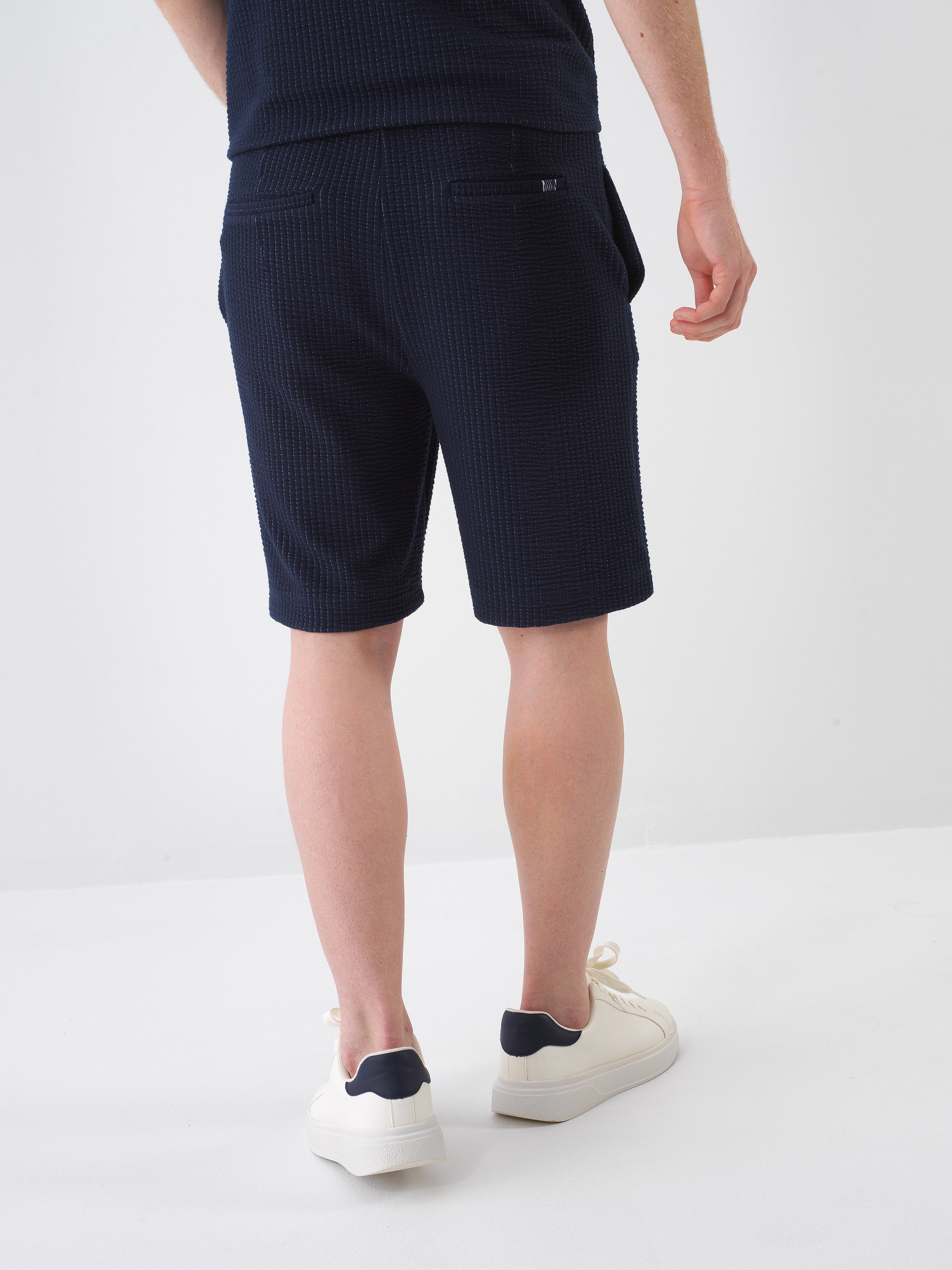 Xint Navy Embroidery Short