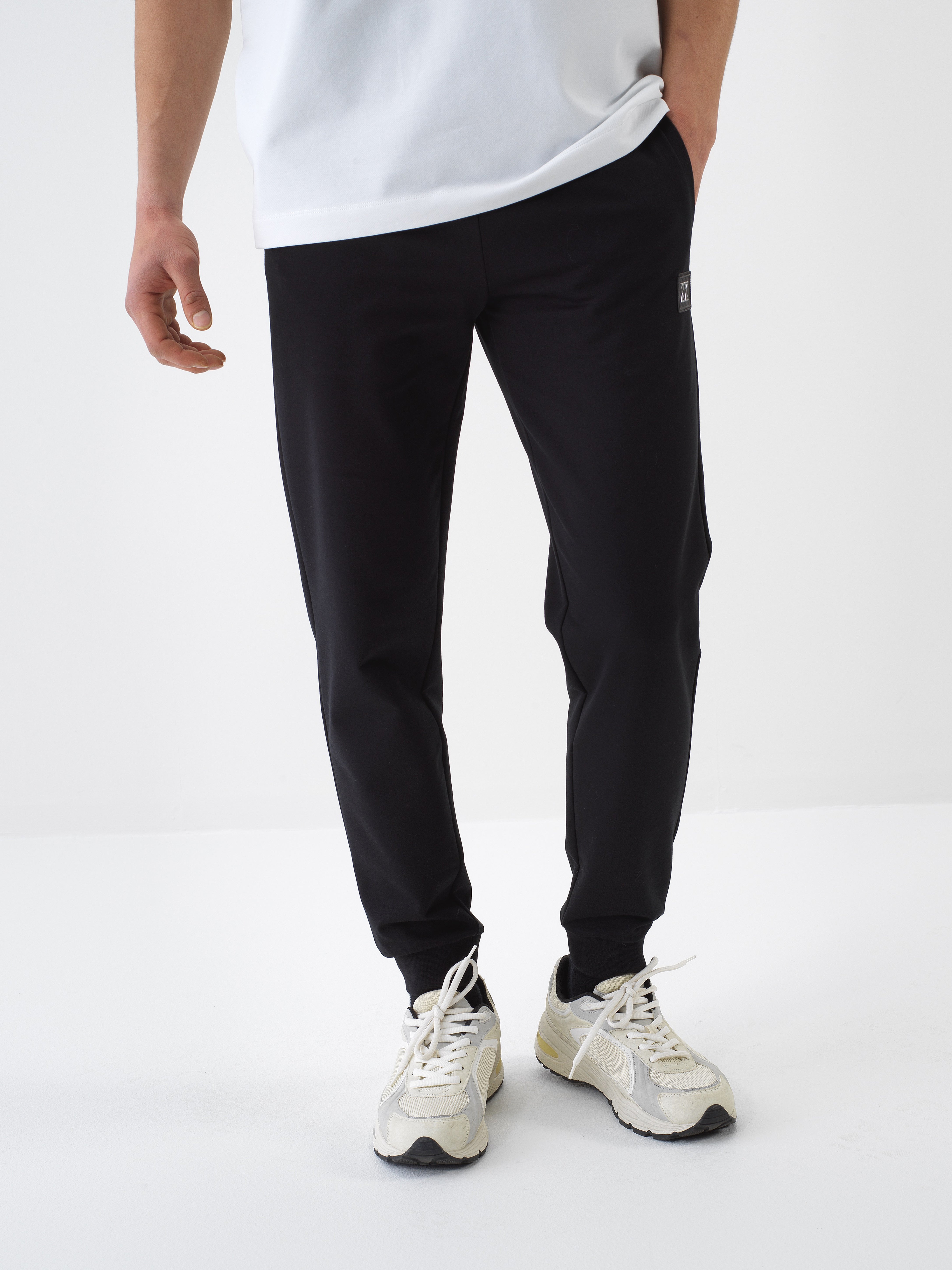 Xint Black Cotton Jogging With Logo