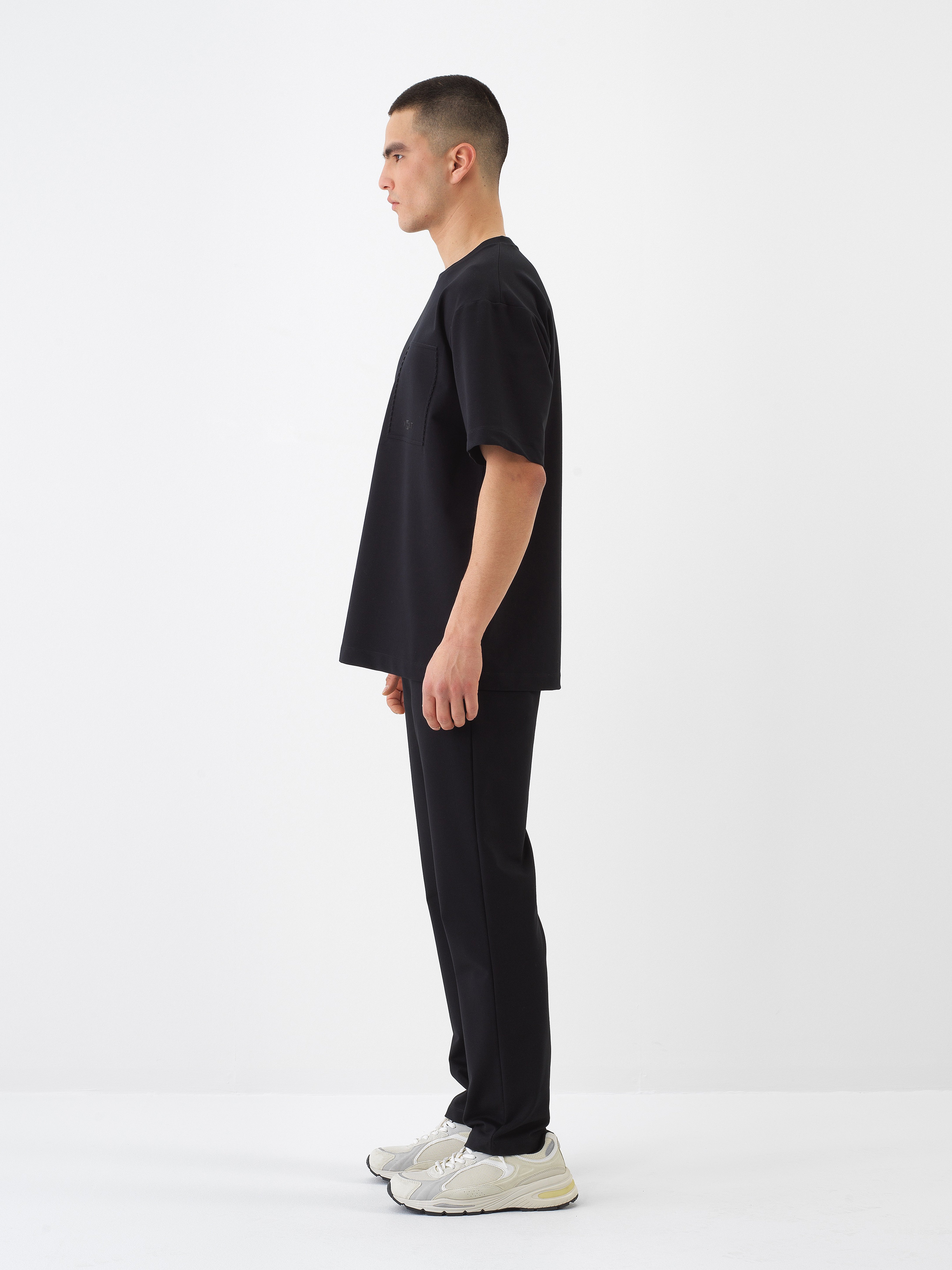 Xint Black Casual Pant With Elastic Waist