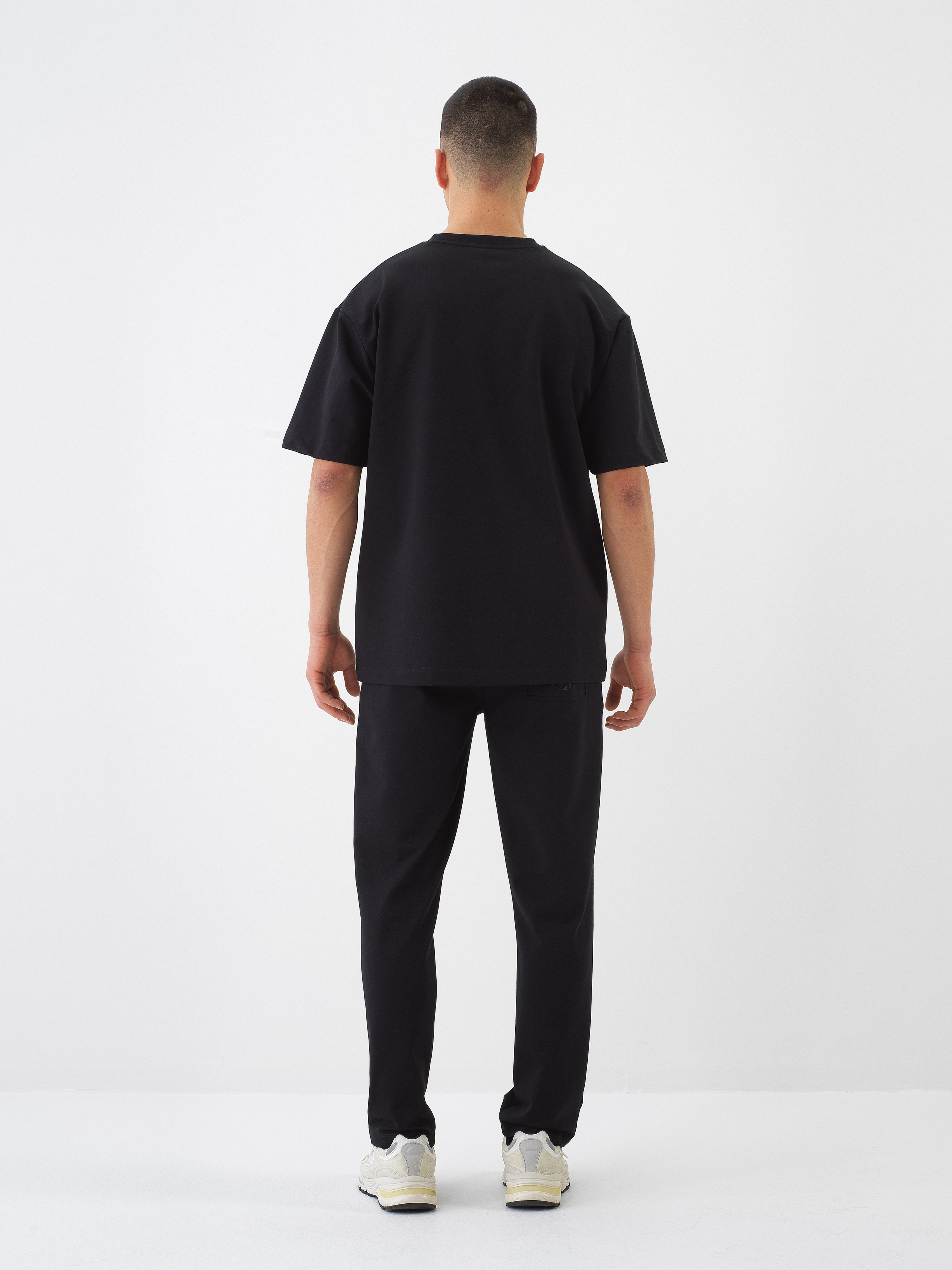 Xint Black Casual Pant With Elastic Waist