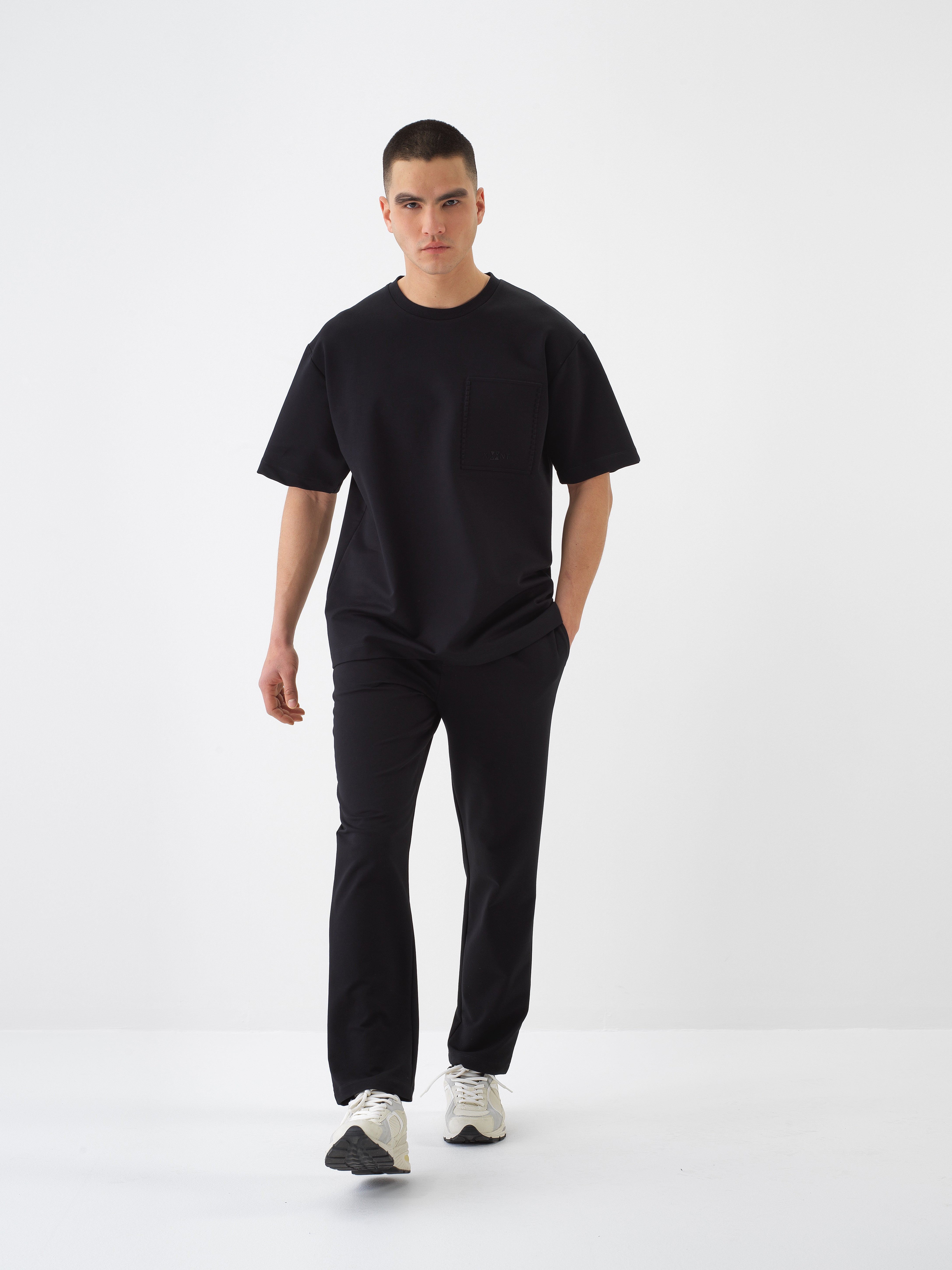 Xint Black Casual Pant With Elastic Waist