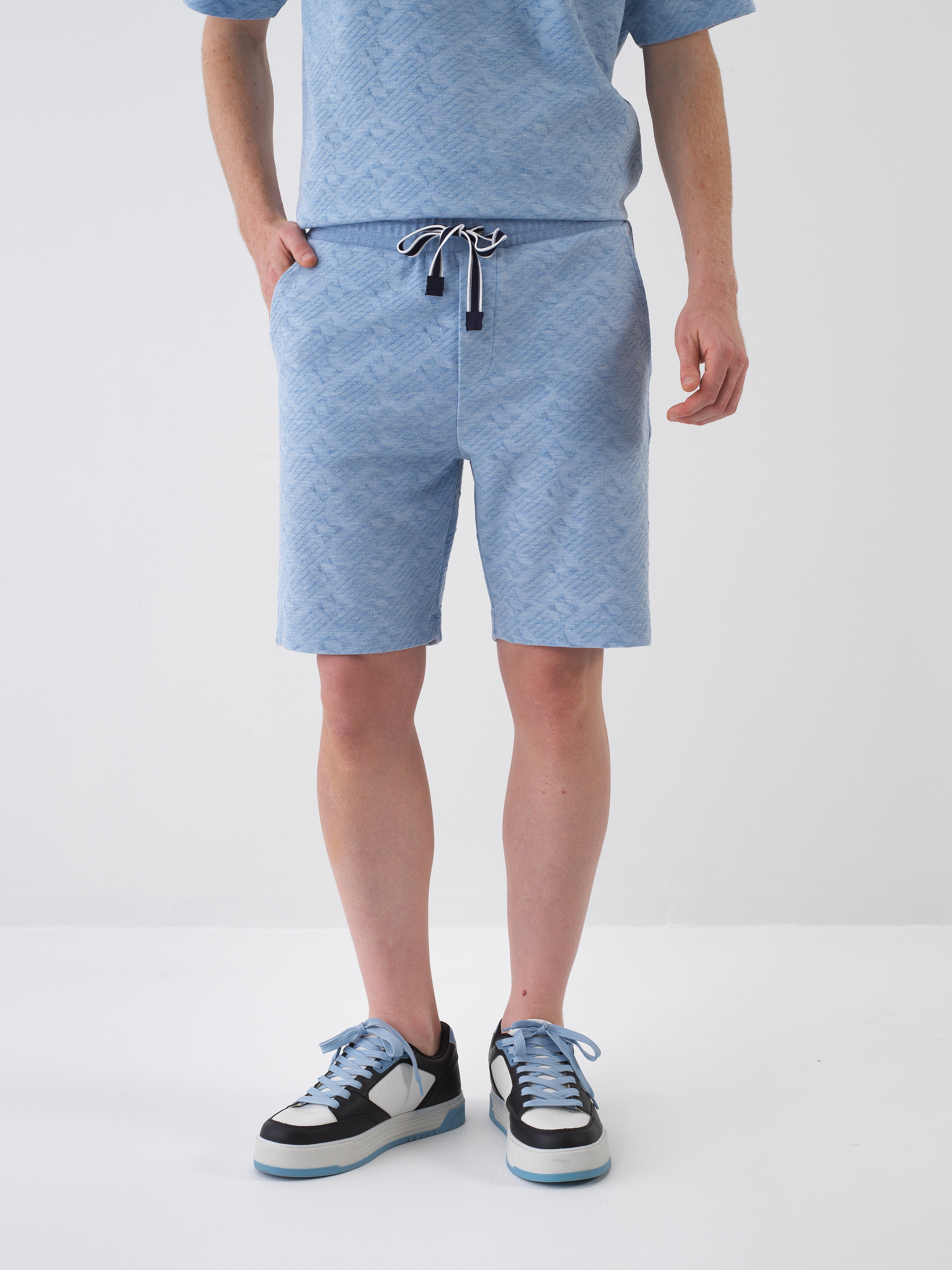 Xint Blue Printed Short