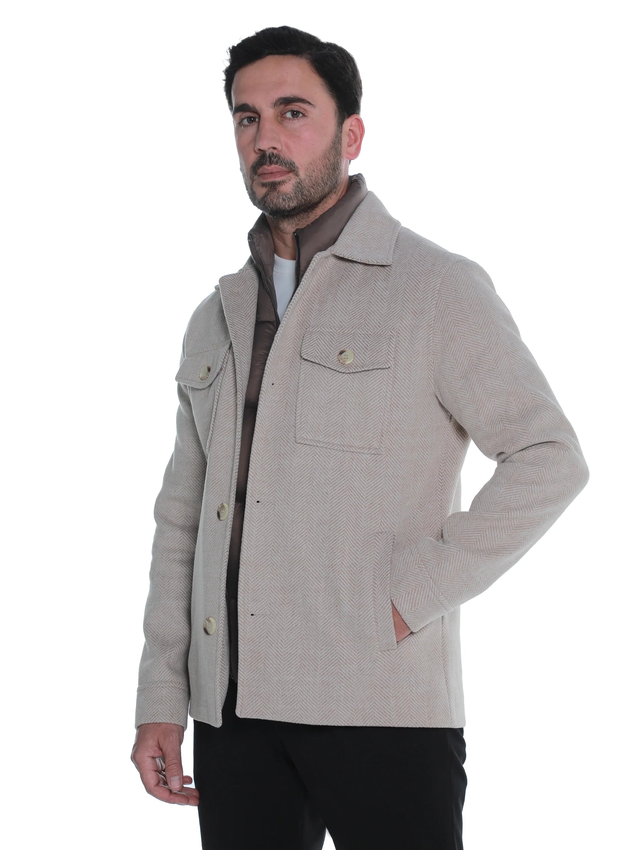 Beige Coat With Removable Inside Layer