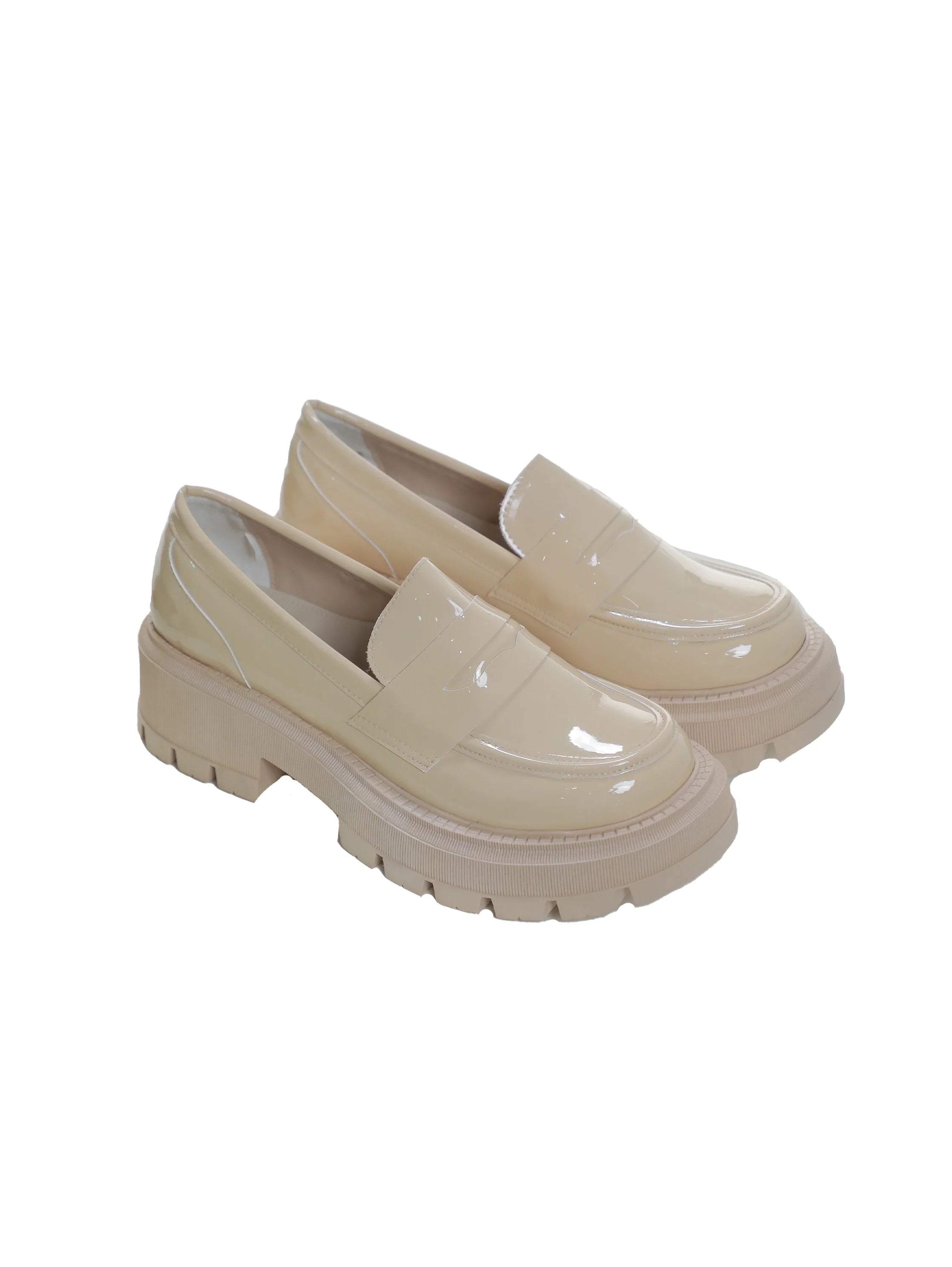 Beige Slip On Loafer With Large Insole