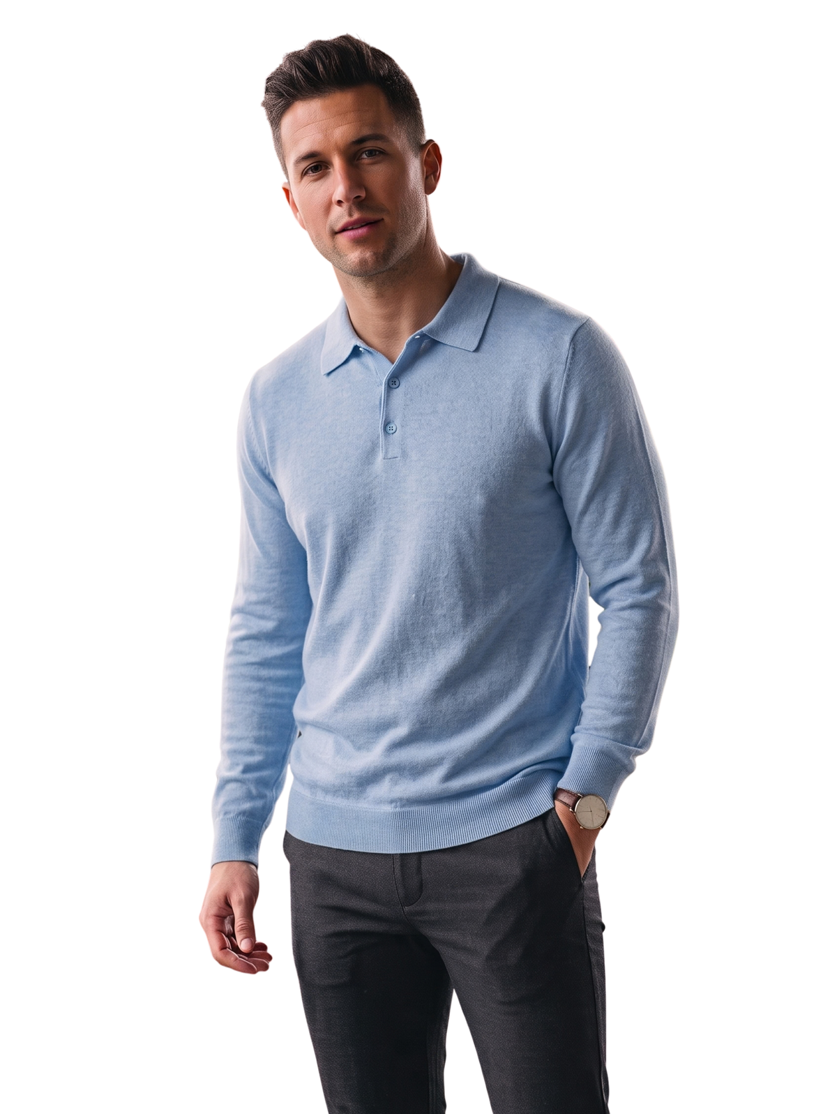 B.Blue Long Sleeved Polo