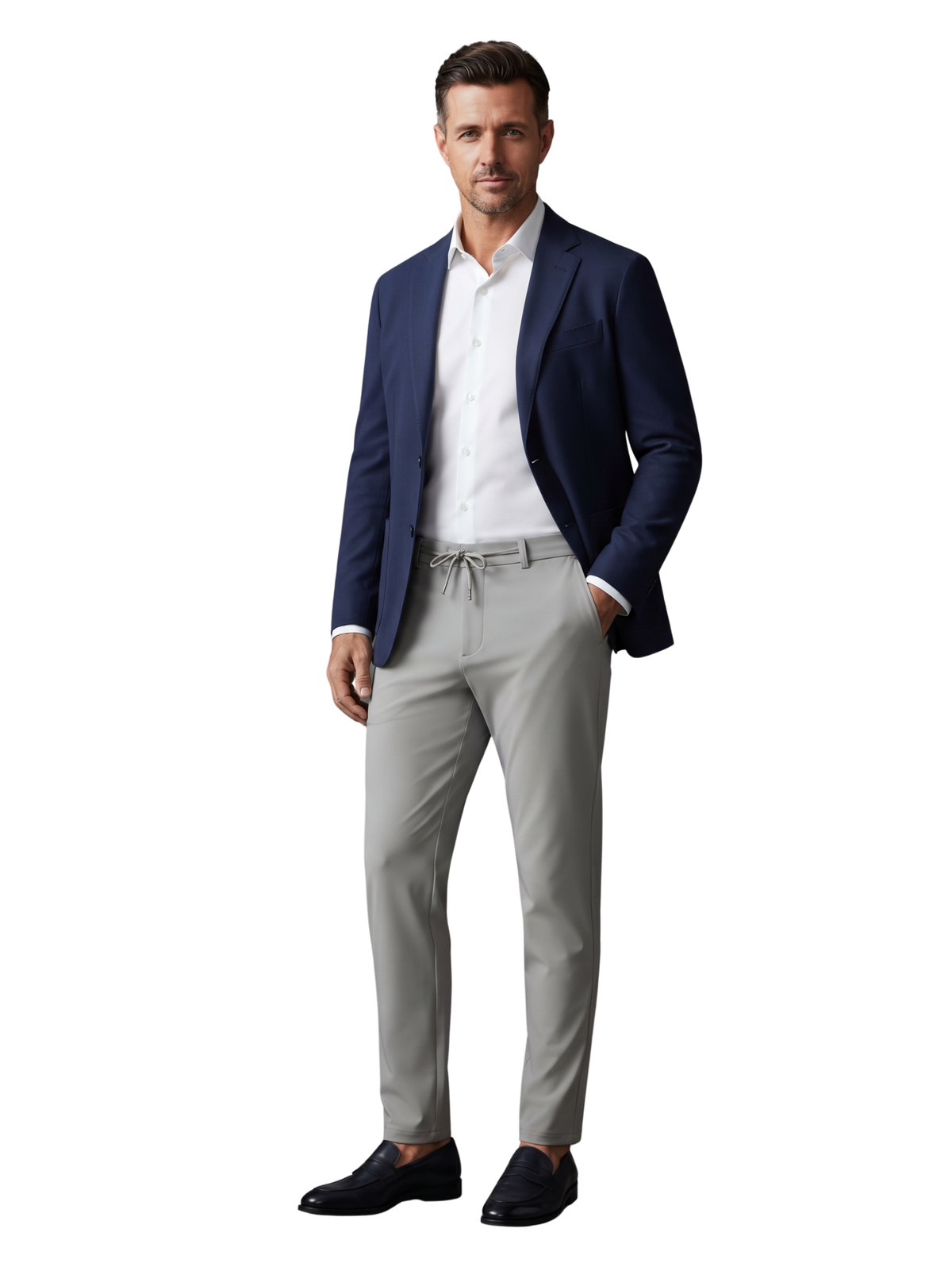 Grey Tailored Dark Trousers Pant