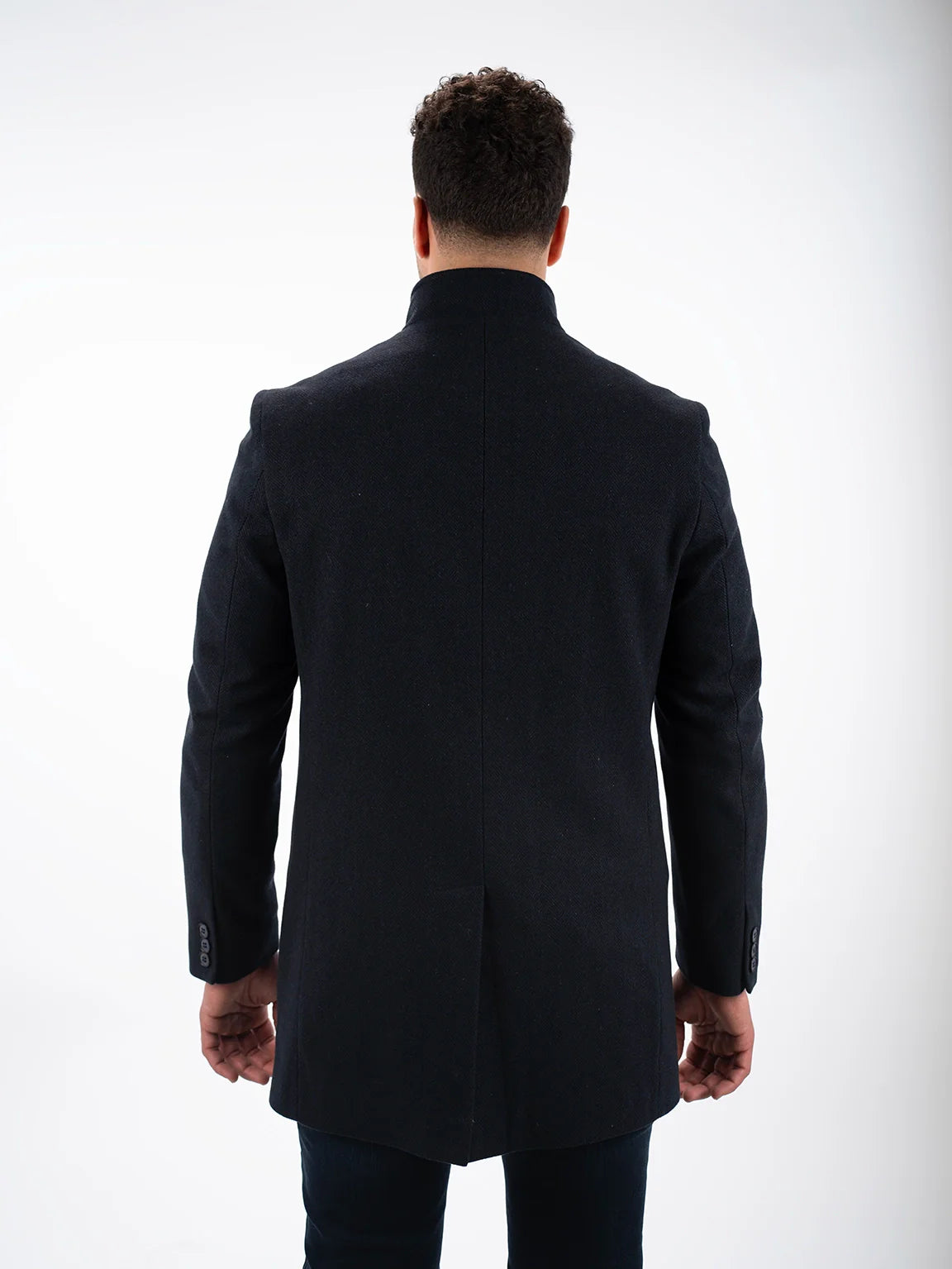 Navy Coat with Button to Close