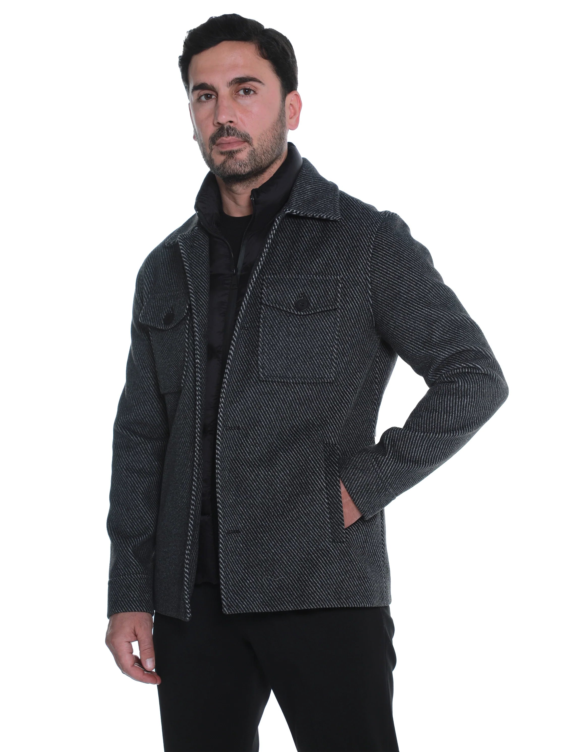 Black Coat With Removable Inside Layer