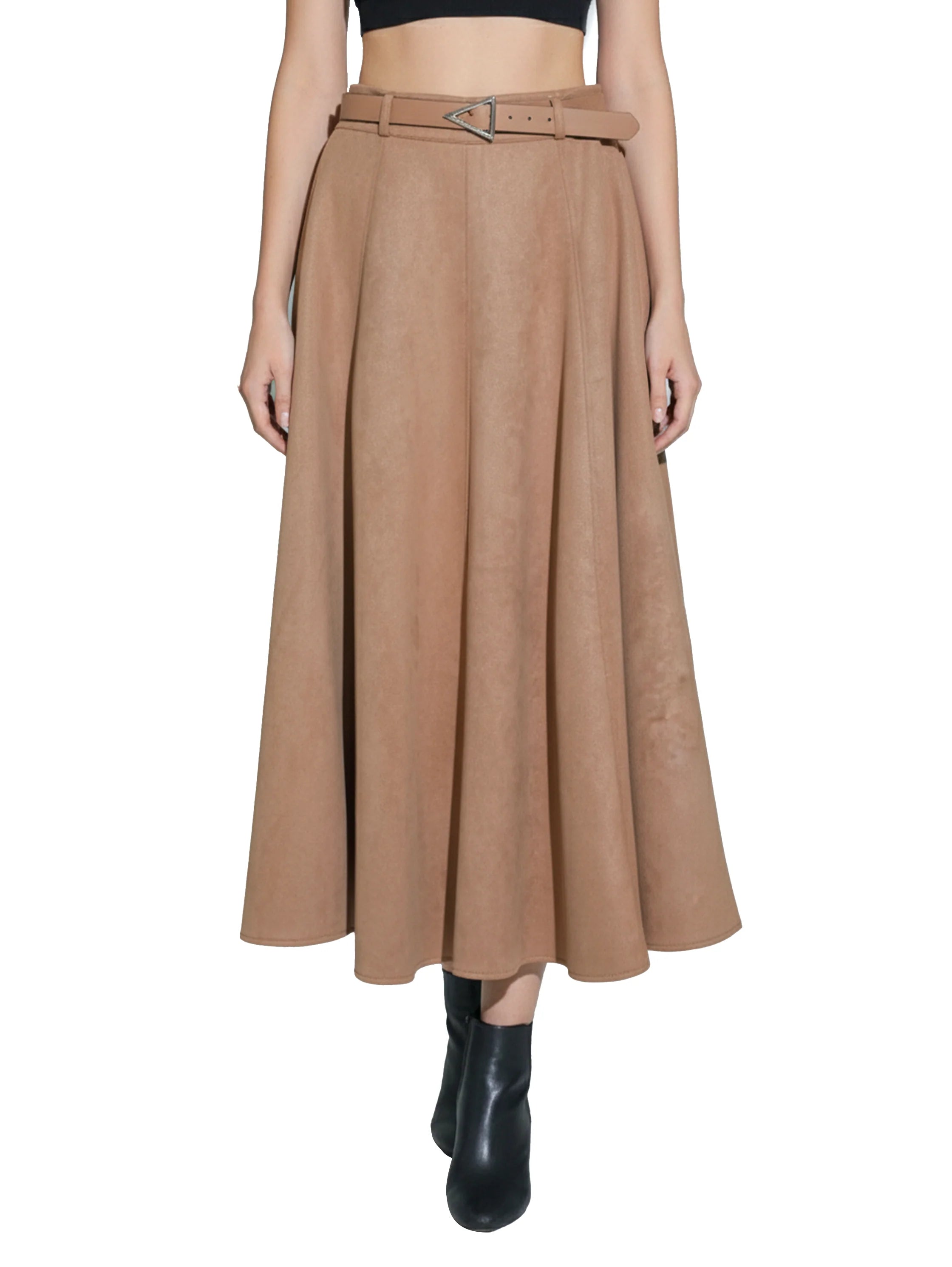 Velvet Havan Maxi Skirt With Belt