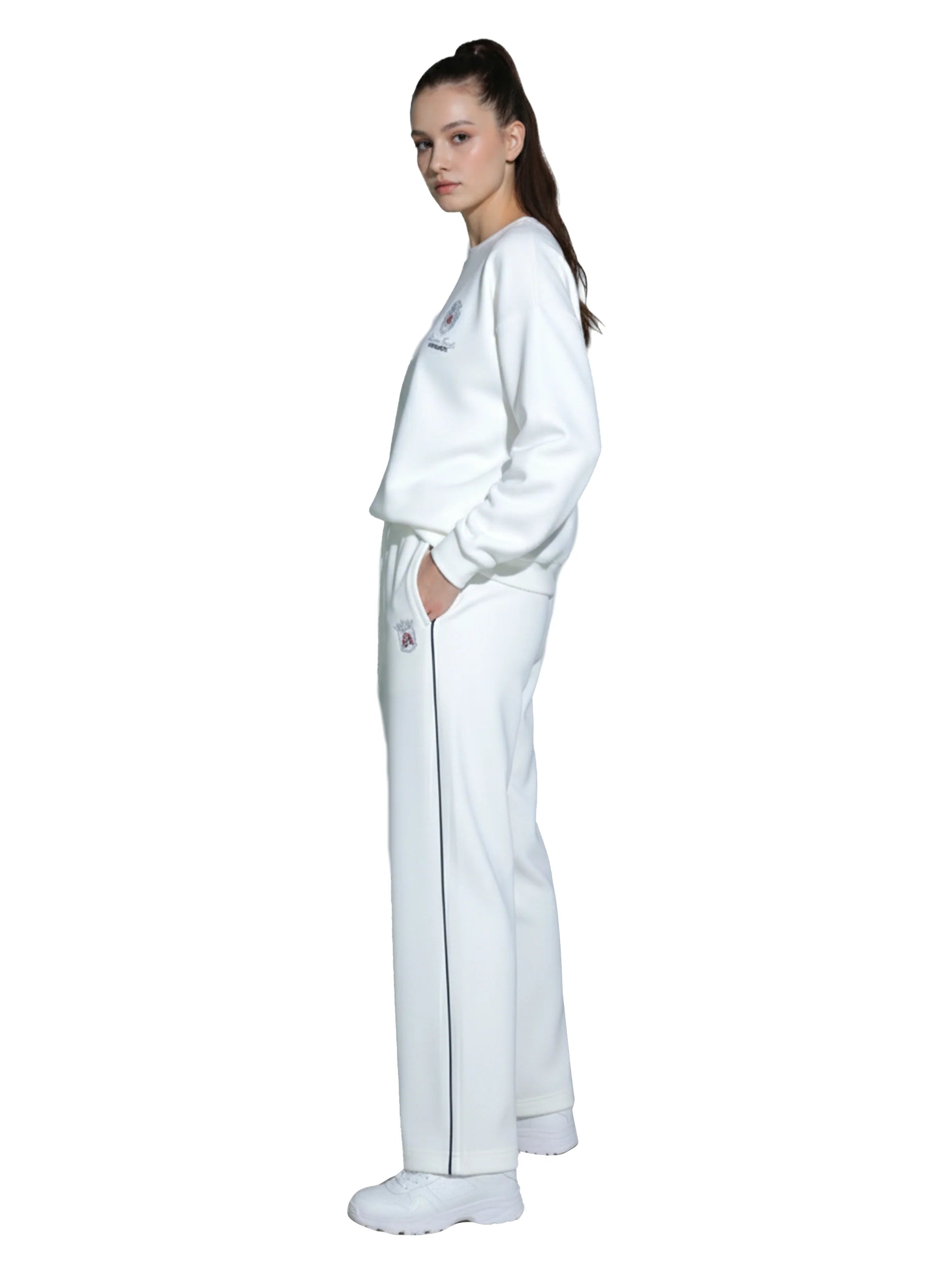 White Pant & Sweater Cotton Set
