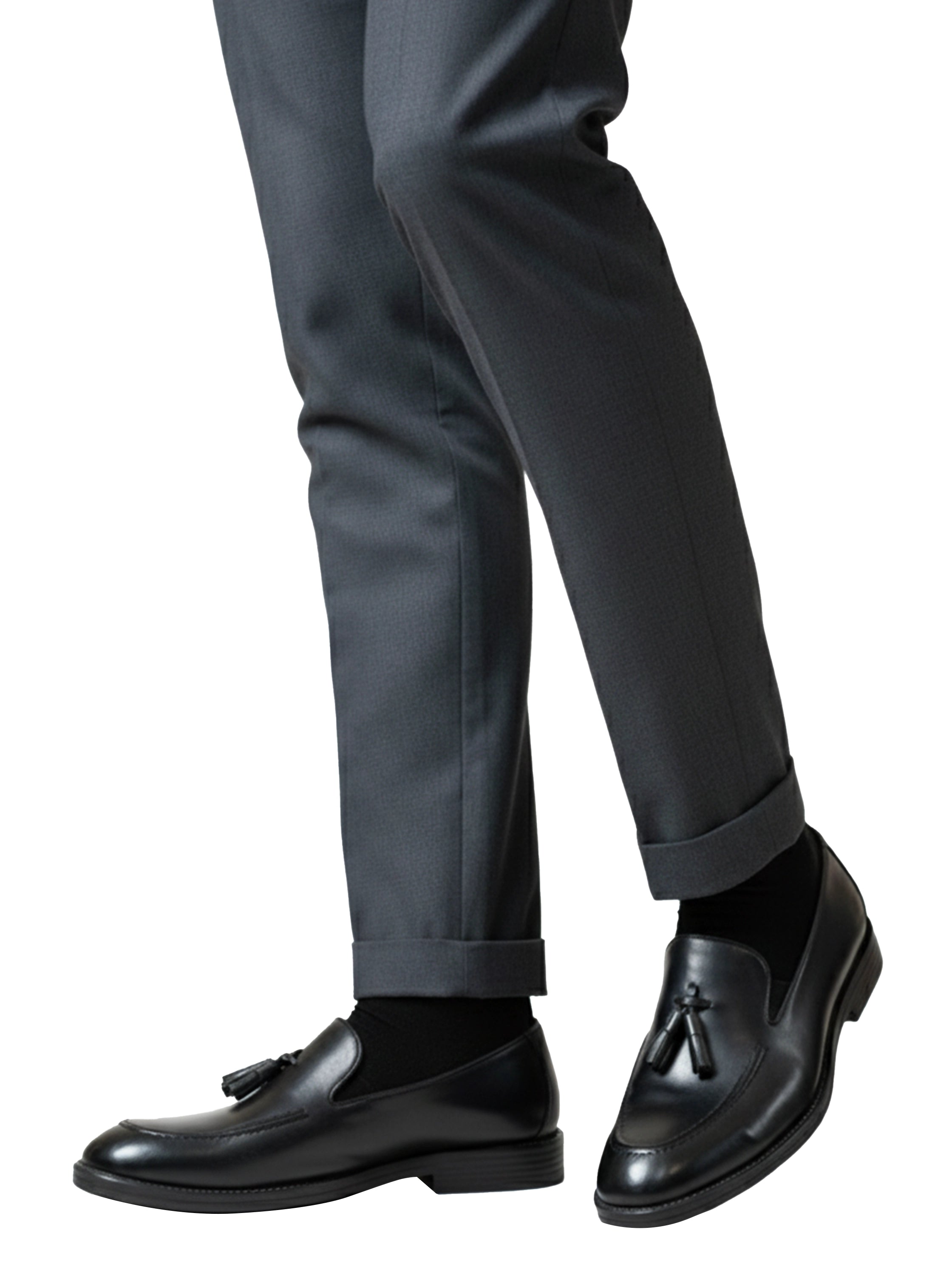 Classic Black Leather Tassel Loafer