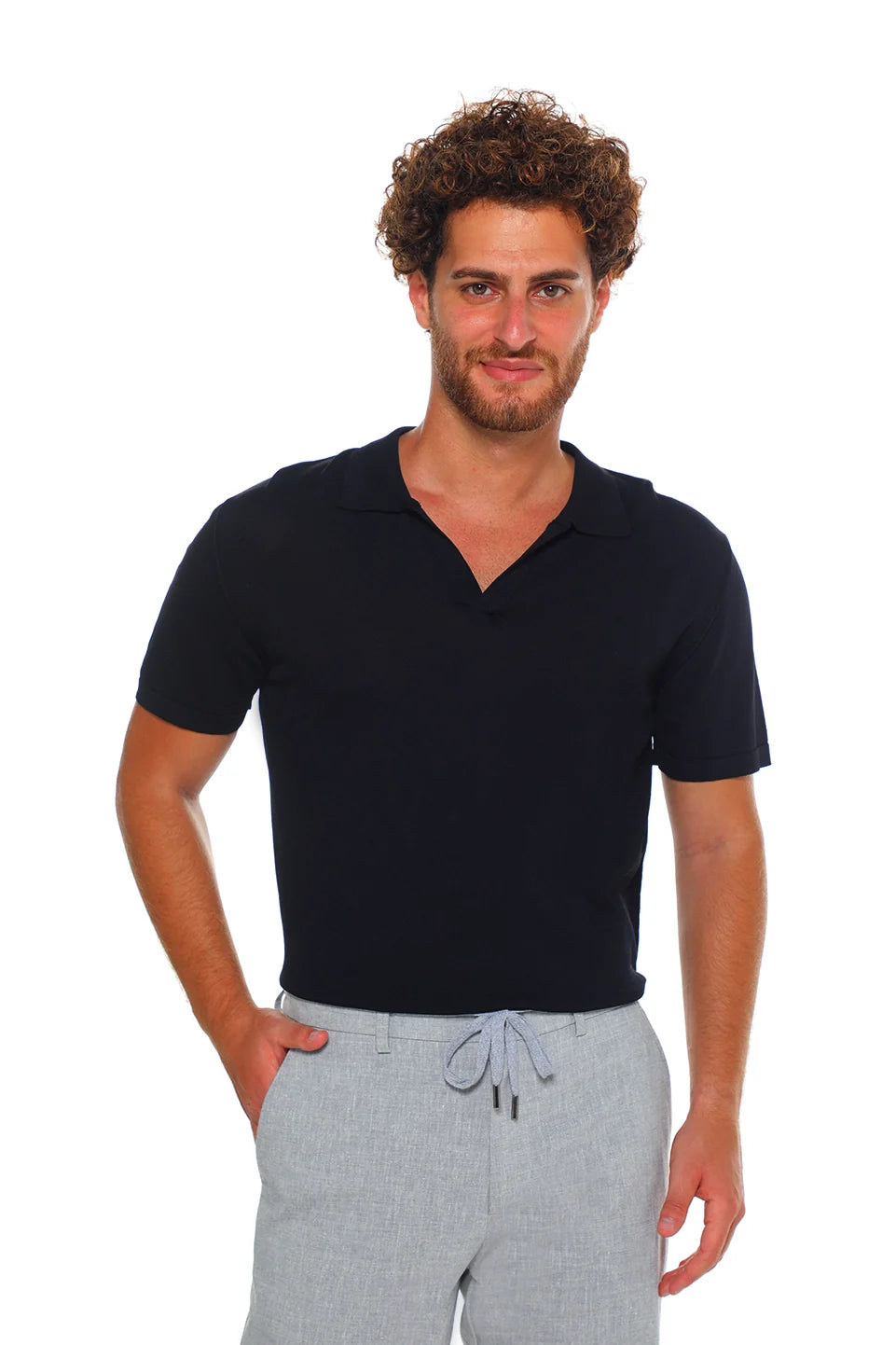 Soft Breathable Black Polo