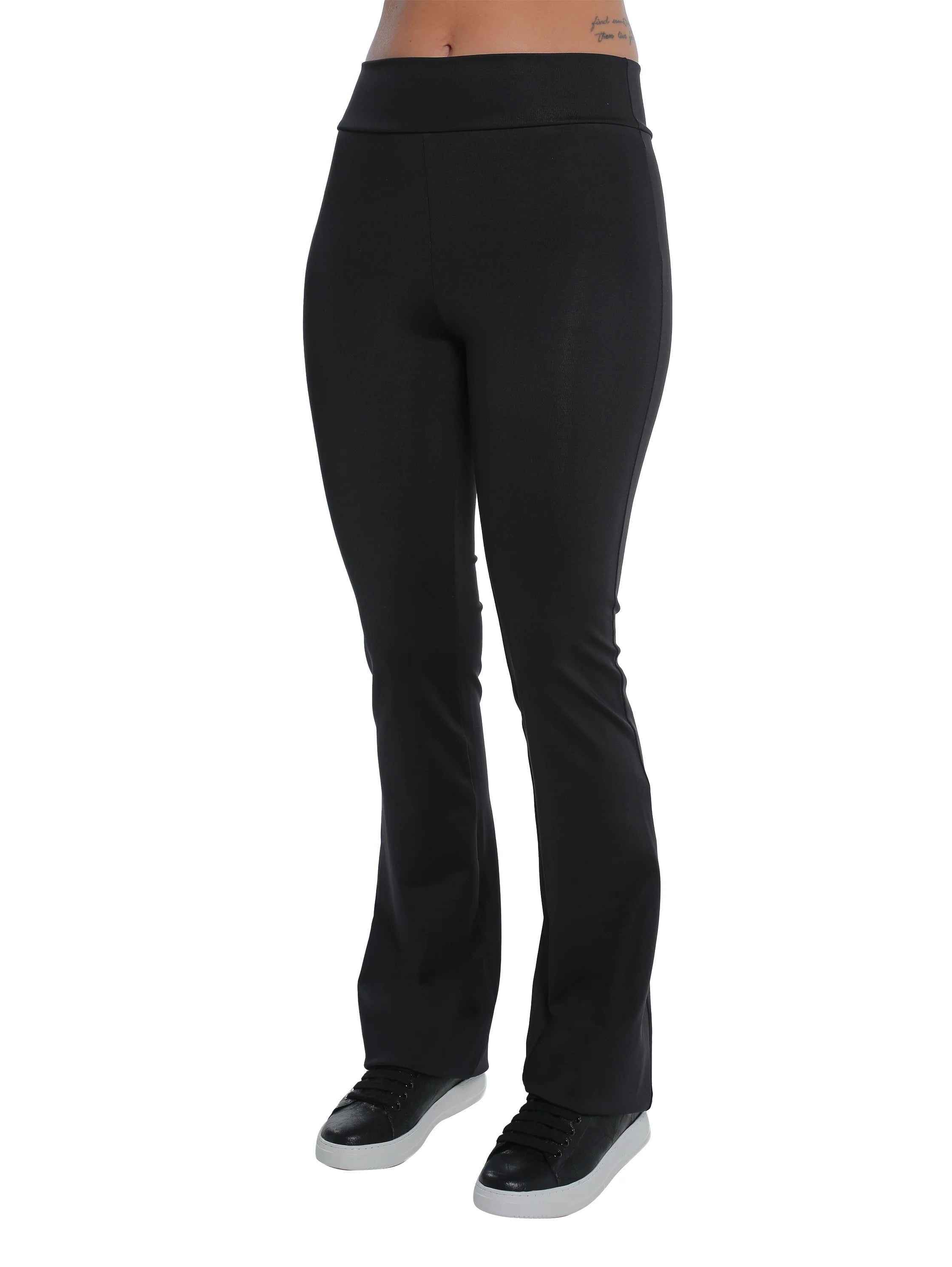 Black Flare Legging With Elastic Waist