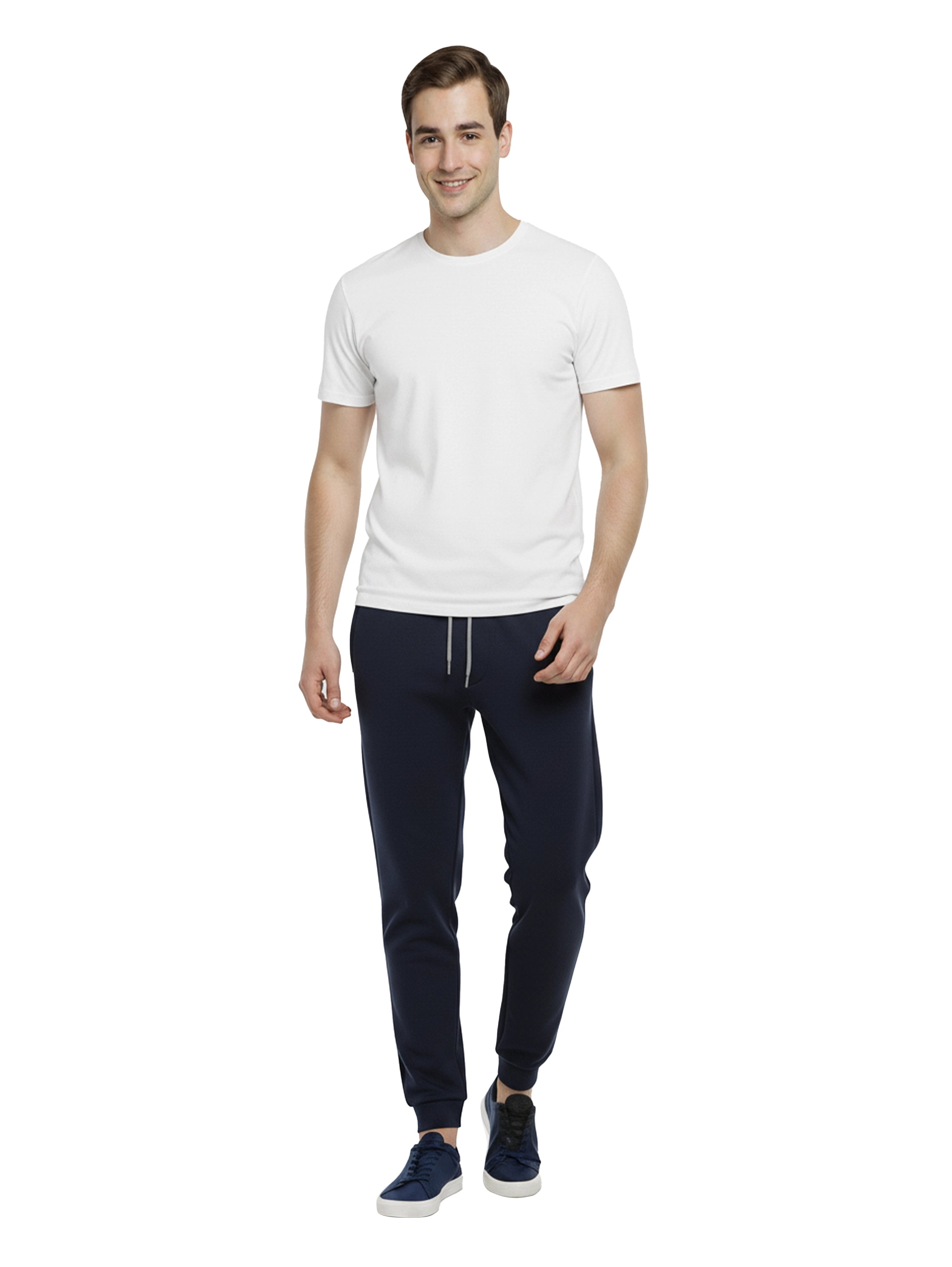 Casual Cotton Navy Jogging With Elastic Waist