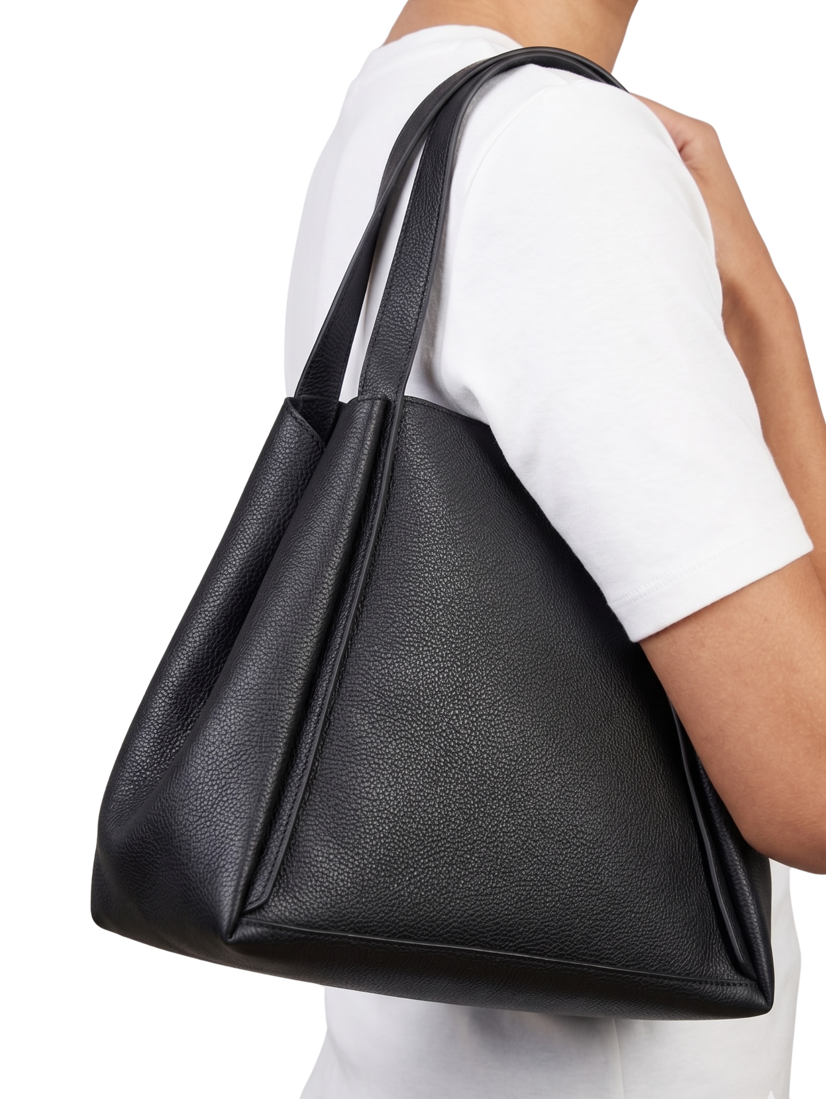 Black Trapezoidal Silhouette Bag