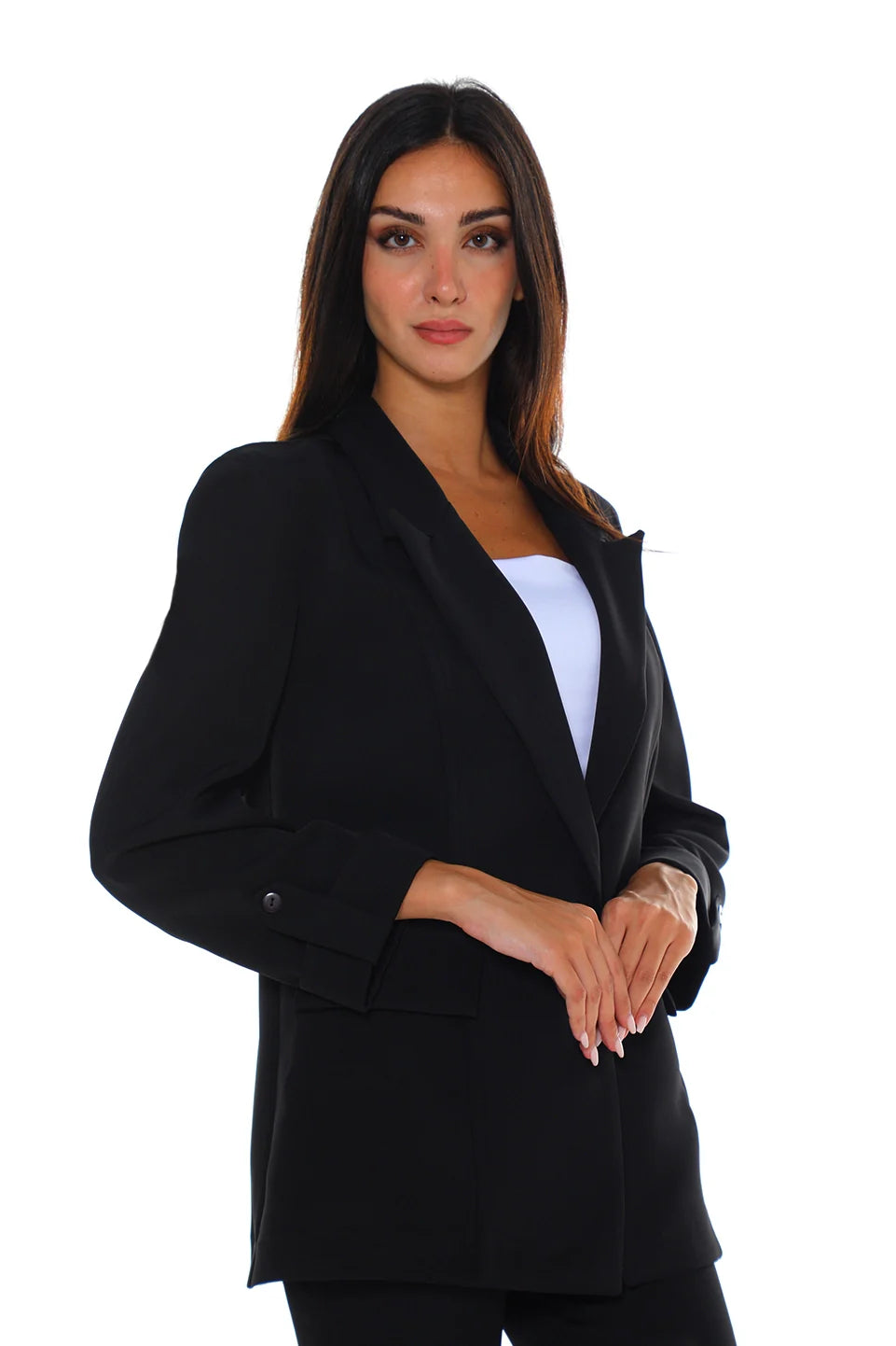 Black Classic Buttoned Blazer