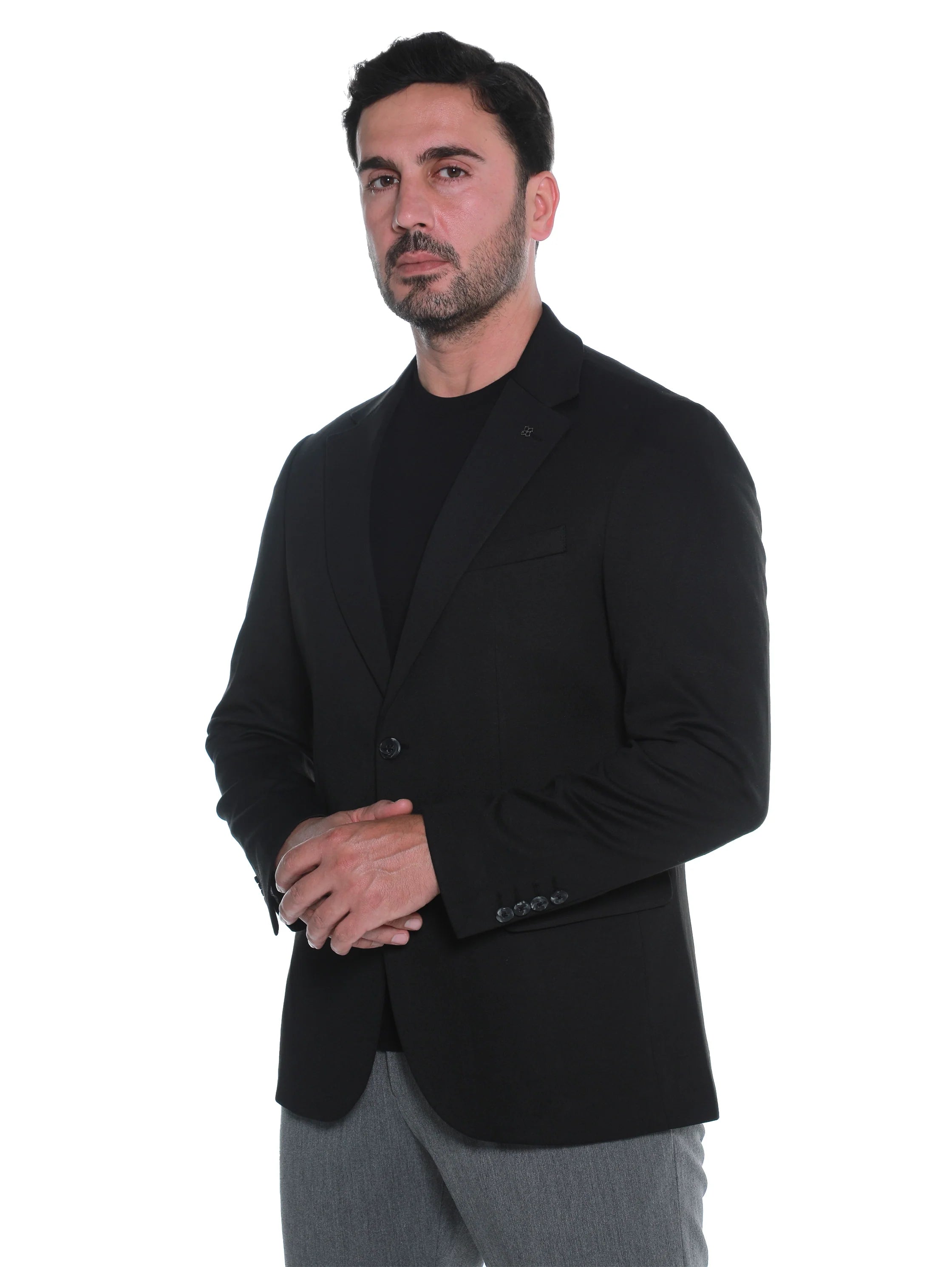 Smart Casual Black Blazer With Two Button To Close
