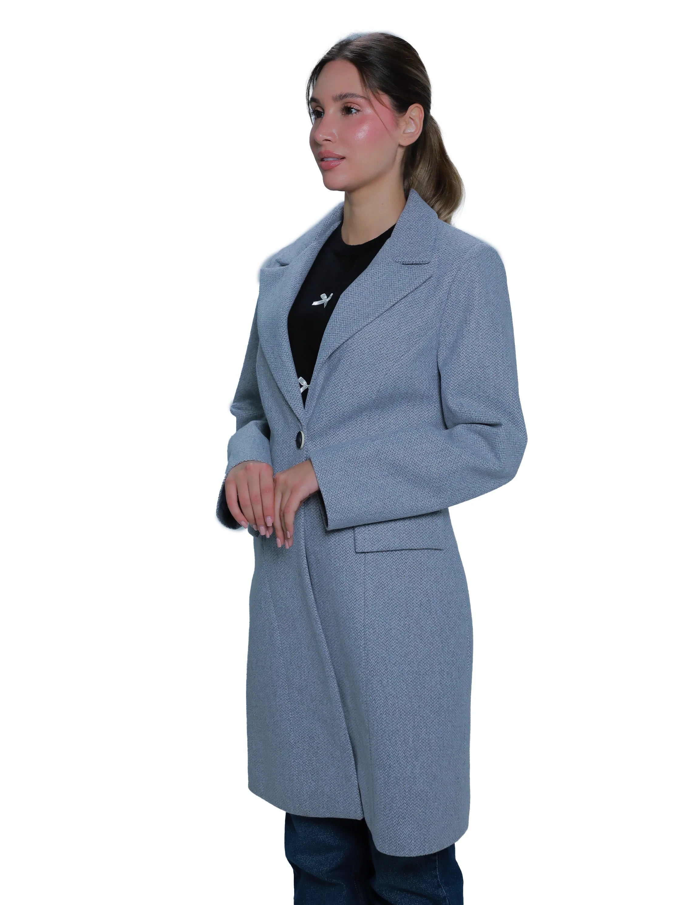 Grey Belted Knee Coat