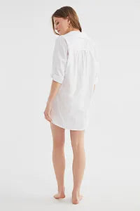 Trendyol White Flared Cotton Mini Beach Dress
