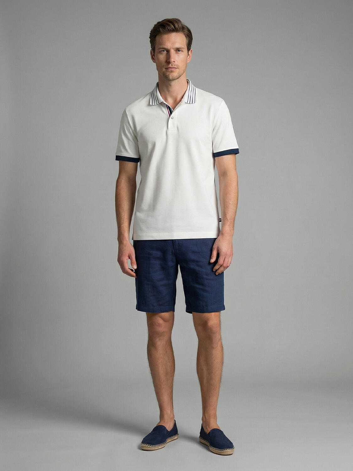 Xint White Cotton Textured Regular Fit Polo