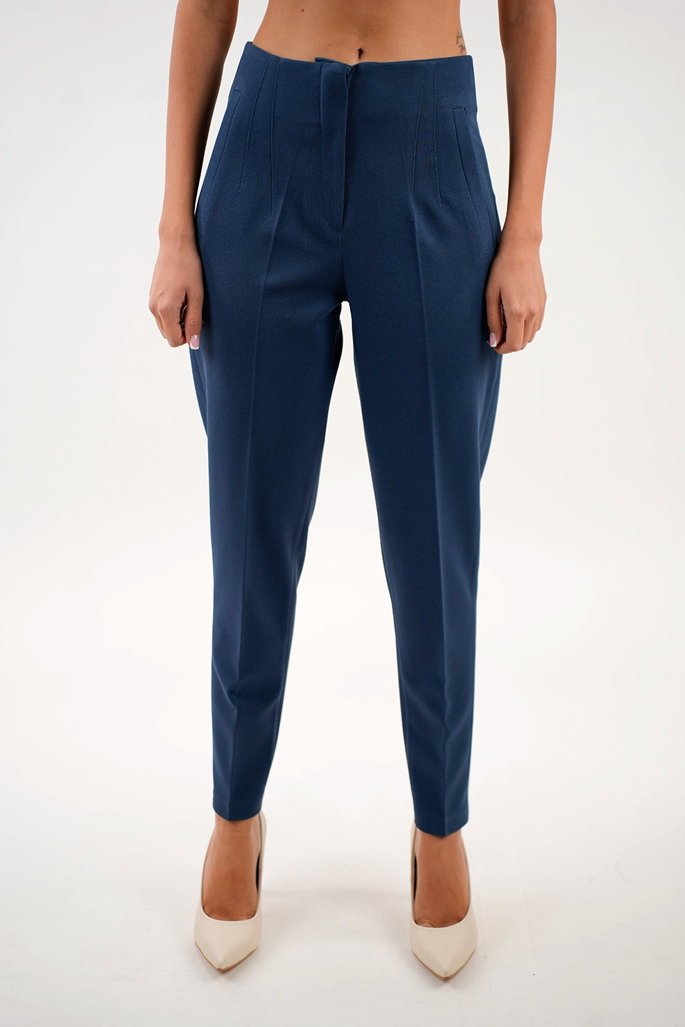 Navy Classy Pant With Zipper To Close