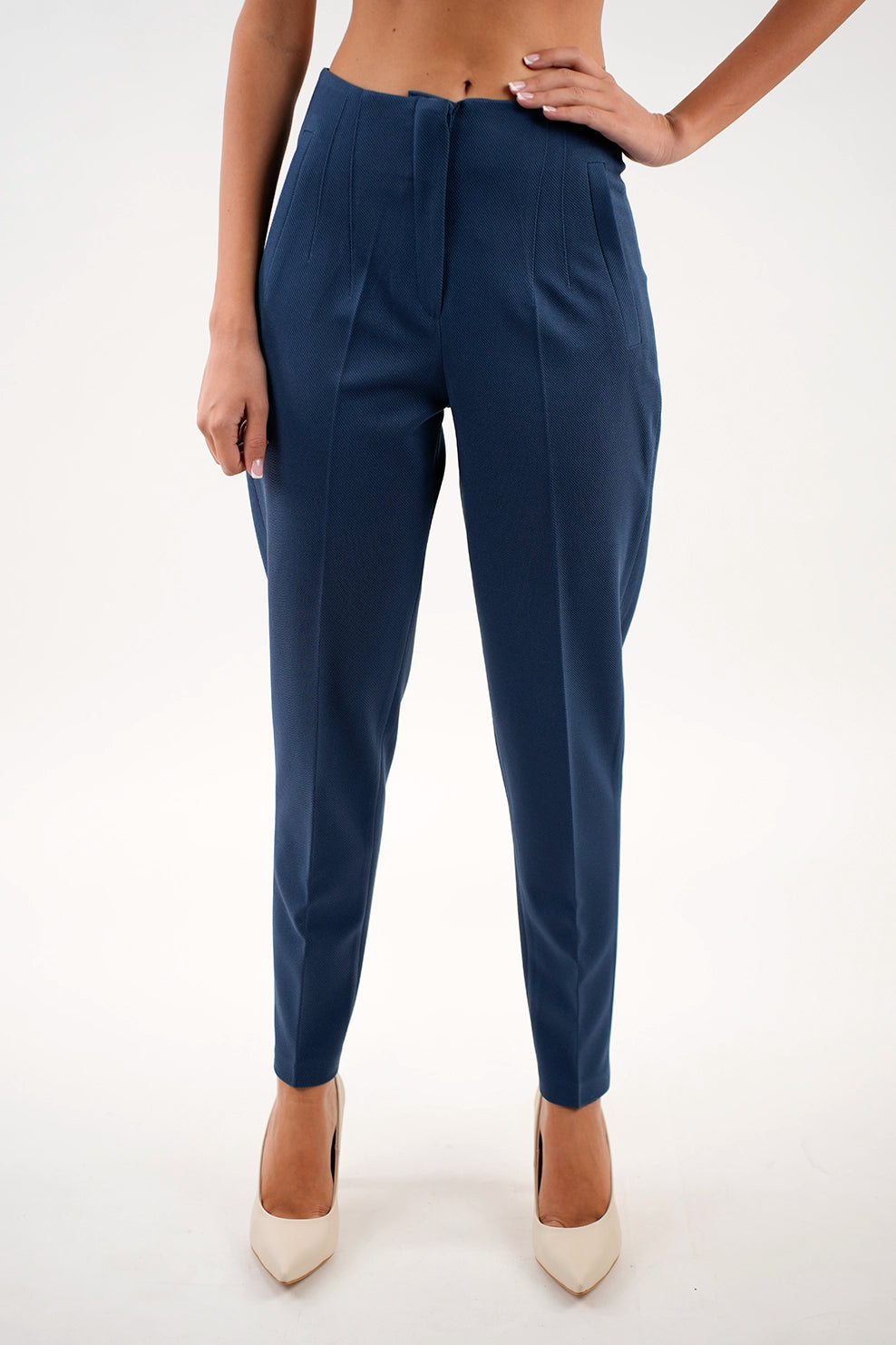 Navy Classy Pant With Zipper To Close