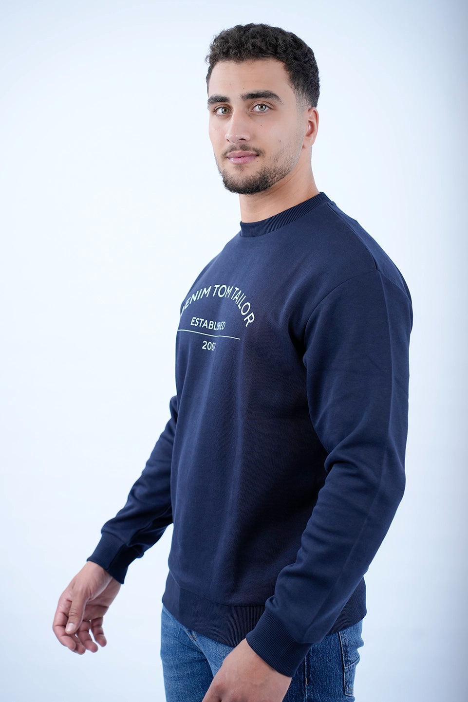 Tom Tailor Navy Sweater With Front Logo Design