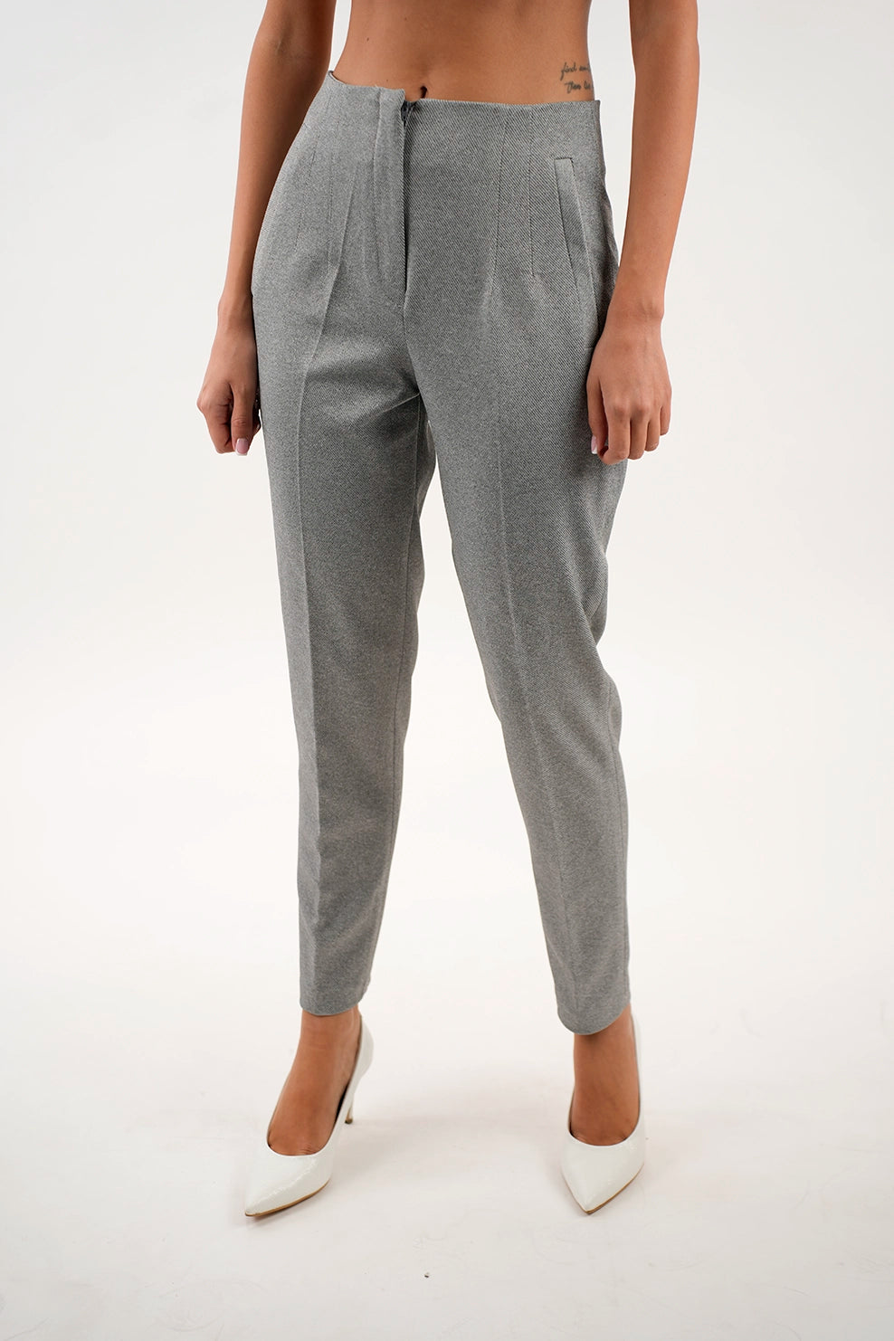 Grey Classy Pant With Zipper To Close