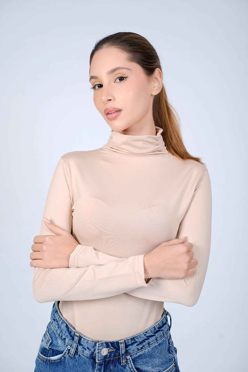 Turtle Neck Beige Basic Body