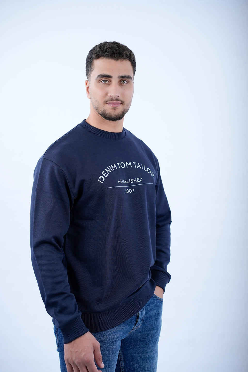 Tom Tailor Navy Sweater With Front Logo Design