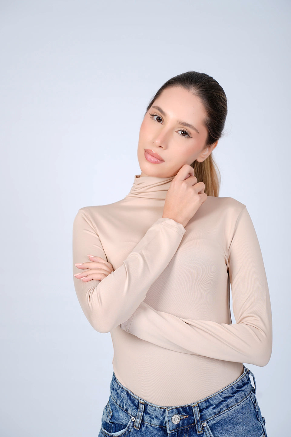 Turtle Neck Beige Basic Body