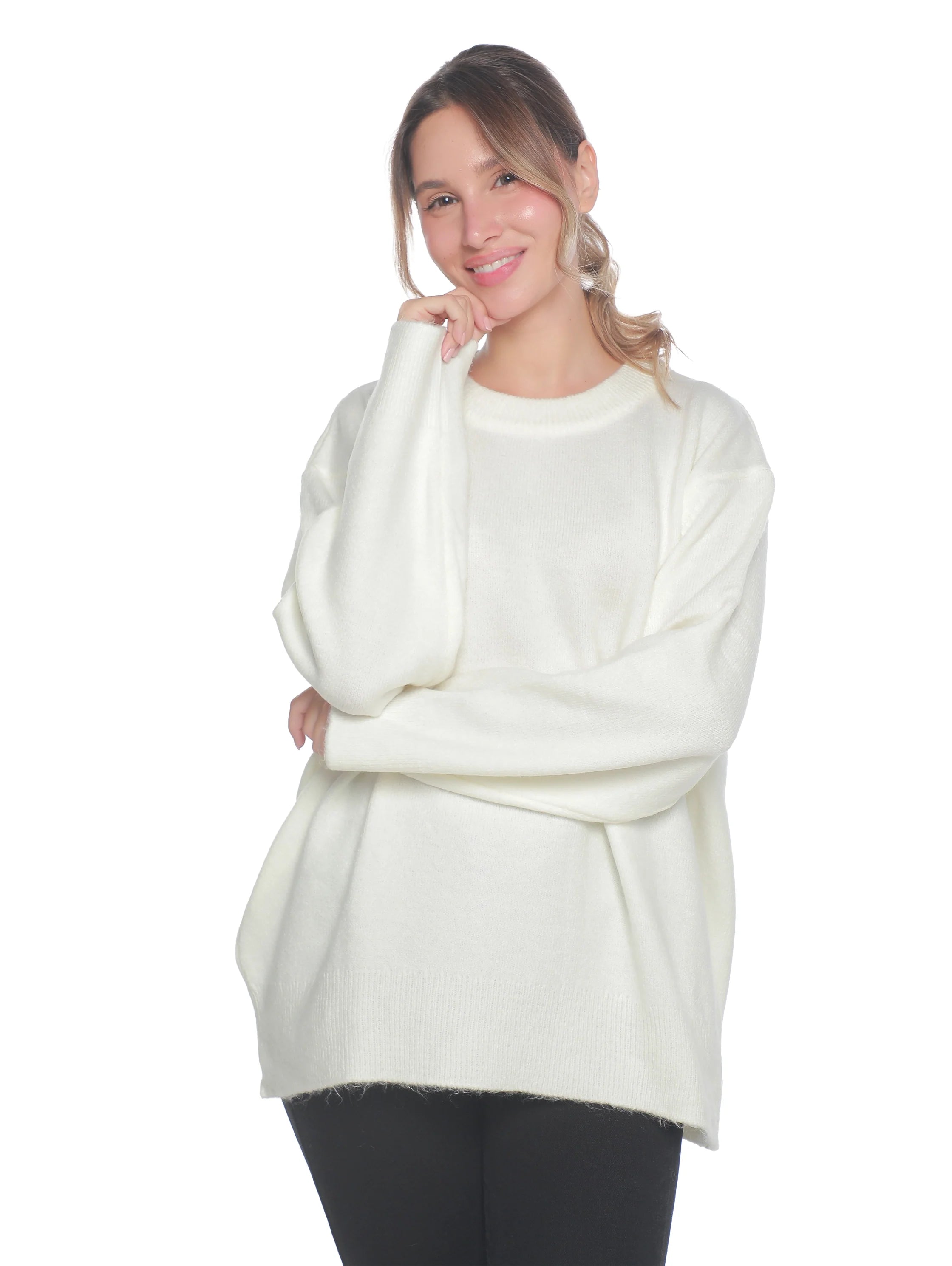 Oversize Offwhite Plain Pullover