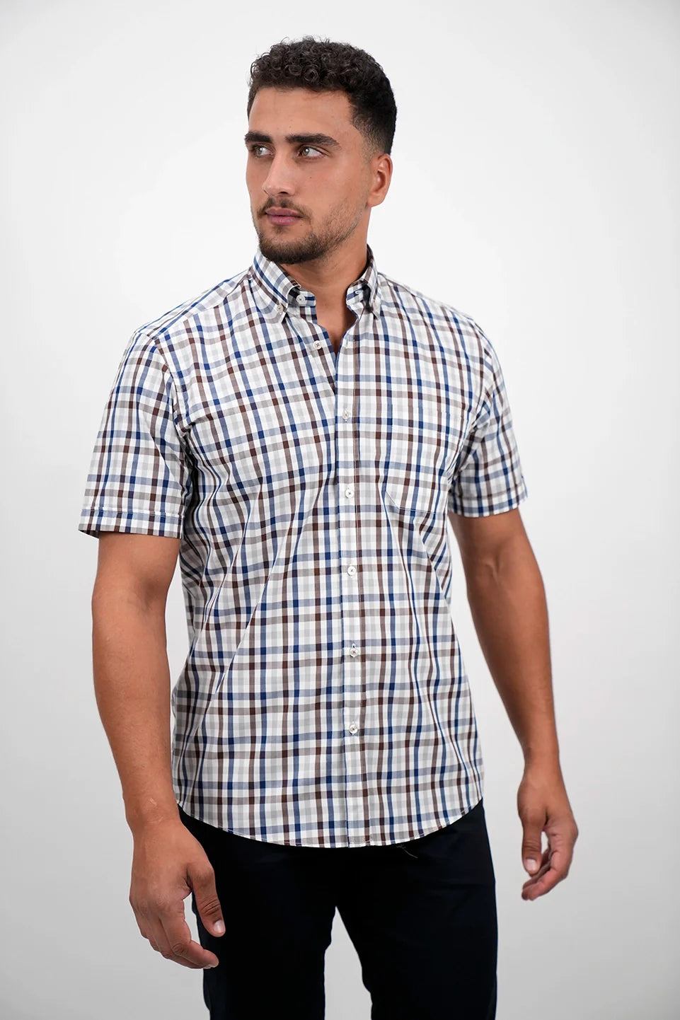 Short Sleeve Checked Casual Shirt