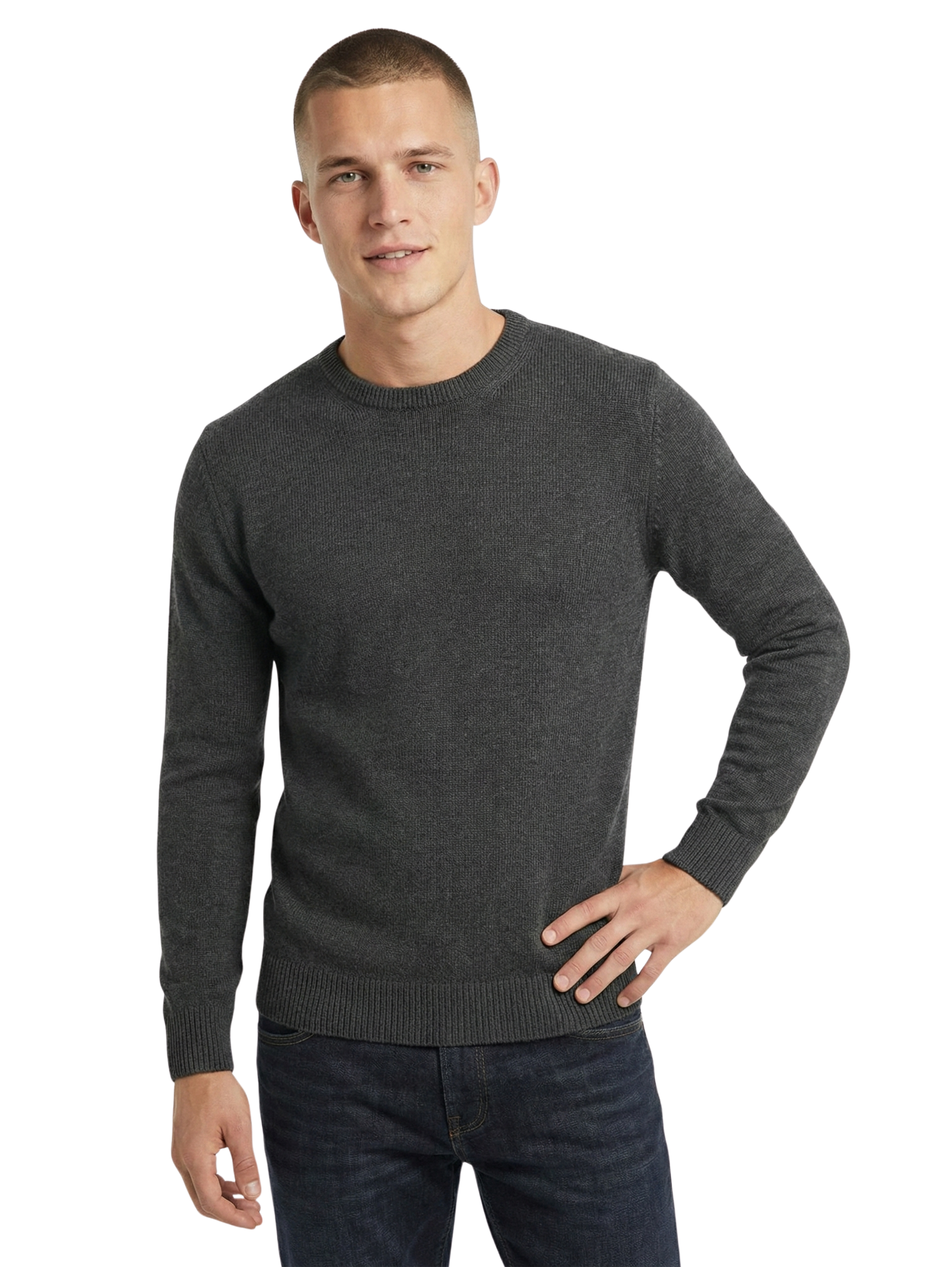 Damat Round Neck Knitwear Antra Long Sleeve Pullover