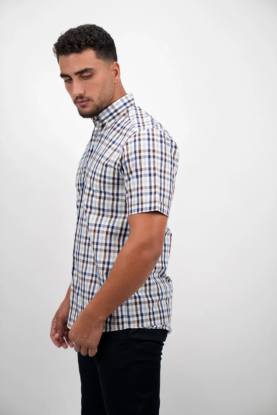 Short Sleeve Checked Casual Shirt