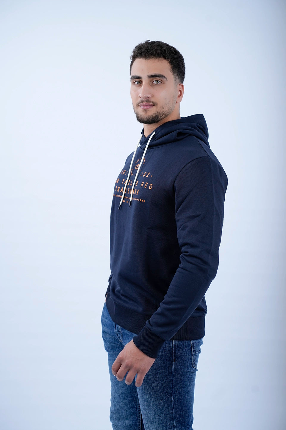 Tom Tailor Navy Hoodie With Logo Front Design